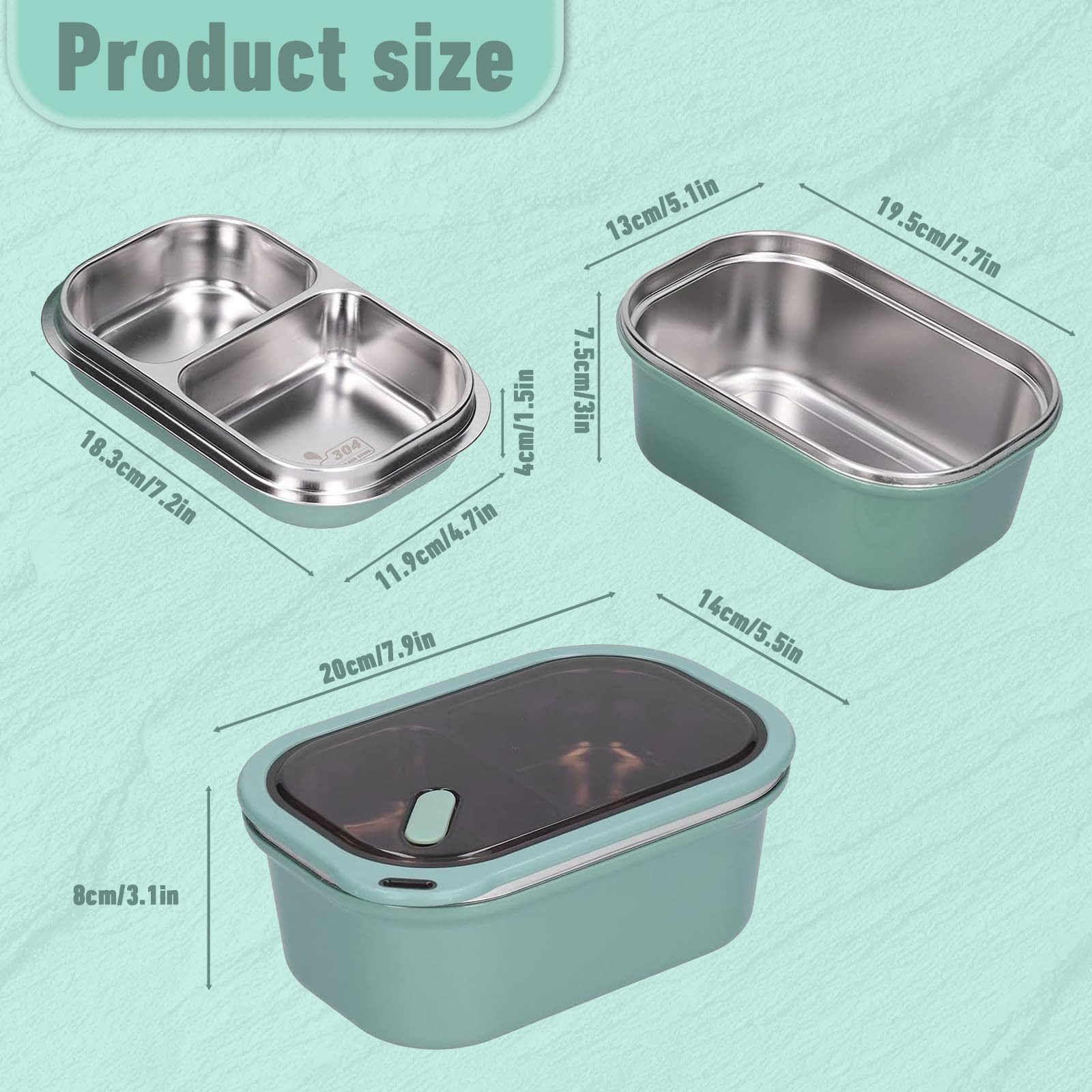 Agger Lunchbox Lunchbox 1200 ml – 2-lagiger Behälter für warme Speisen inkl. Löffel, Mittagessenbox für Erwachsene, Brotdose für Kinder mit Fächern – Bild 2 von 5