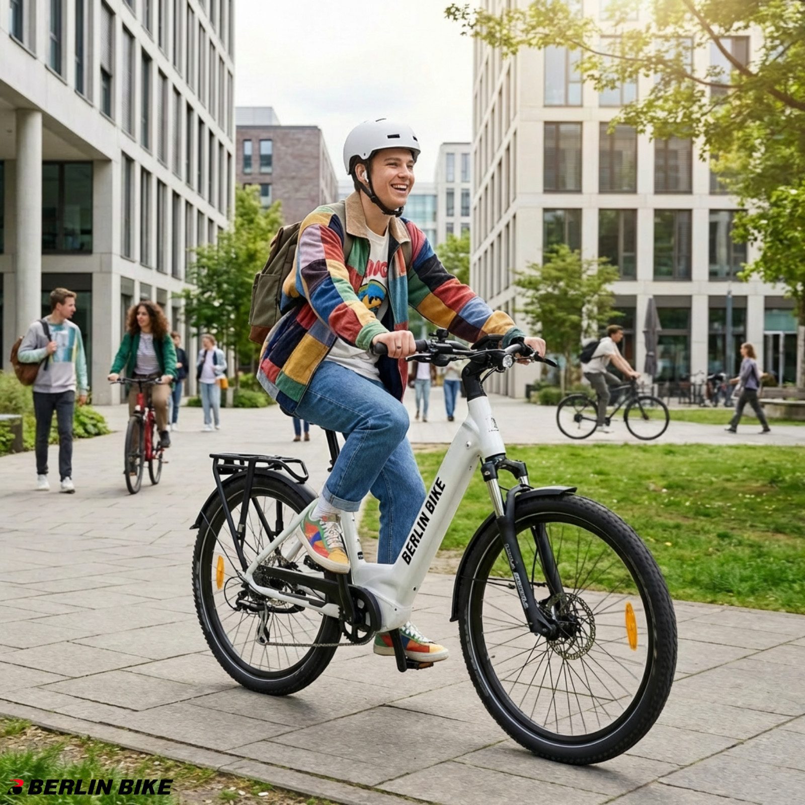 BERLIN BIKE E-Bike Trekkingrad SUV E‑Bike für Herren & Damen, Vollfederung, max. 150 km Reichweite, 8 Gang Shimano Acera RD-M360 Schaltwerk, Kettenschaltung, Hinterradmotor, 720 Wh, (Set, Mit Ladegerät und Schlüssel), 720Wh Batterien mit großer Kapazität, 250W 50Nm Hinterradmotor