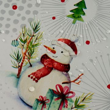 laro Tischdecke Wachstuch-Tischdecken Weihnachten Schneemann rechteckig