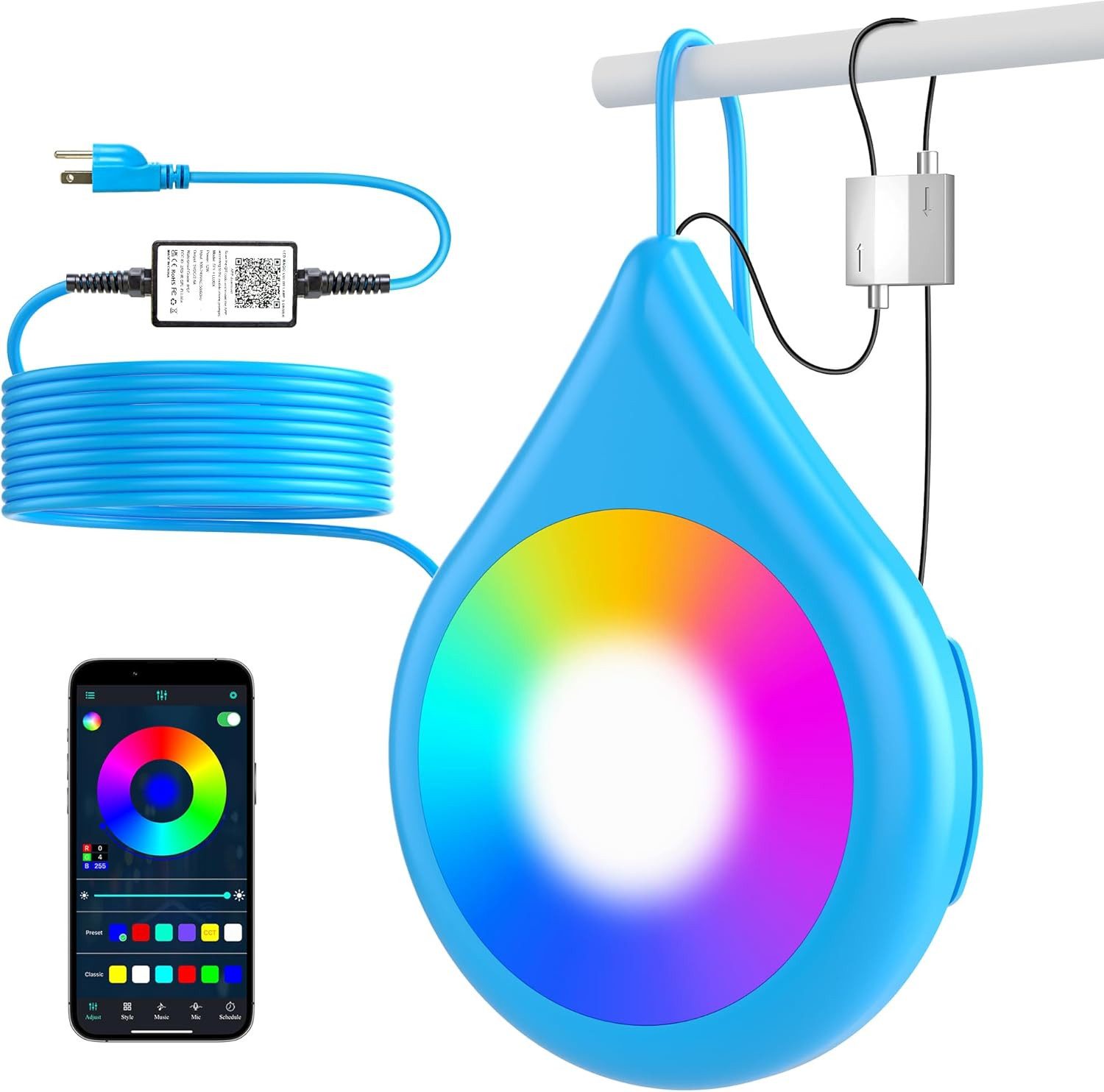 Vivitar Pool-Lampe 15W Освещение бассейна IP68 Wasserdicht & Dimmbar mit Magnet, LED fest integriert, RGB, APP-Steuerung - Farbwechselnde RGB-LED-Poolbeleuchtung für pool