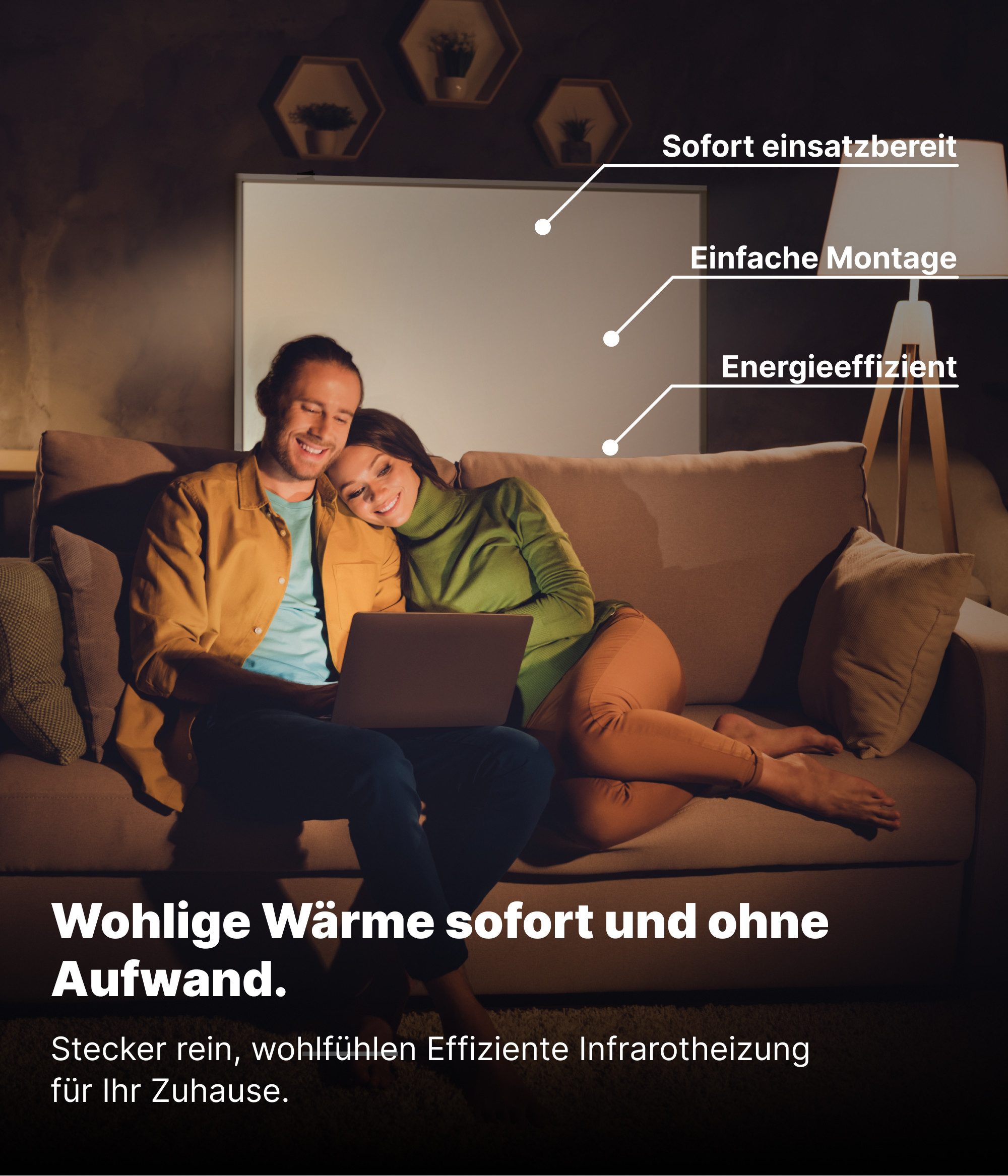 UMBRELLA Infrarotheizung H300 Carbon Crystal Heizpaneel 300 Watt mit Funk Thermostat Wand/Decke, 50x60cm rahmenlos IP20 TÜV/GS Überhitzungsschutz 98% 70-90°C 100.000h