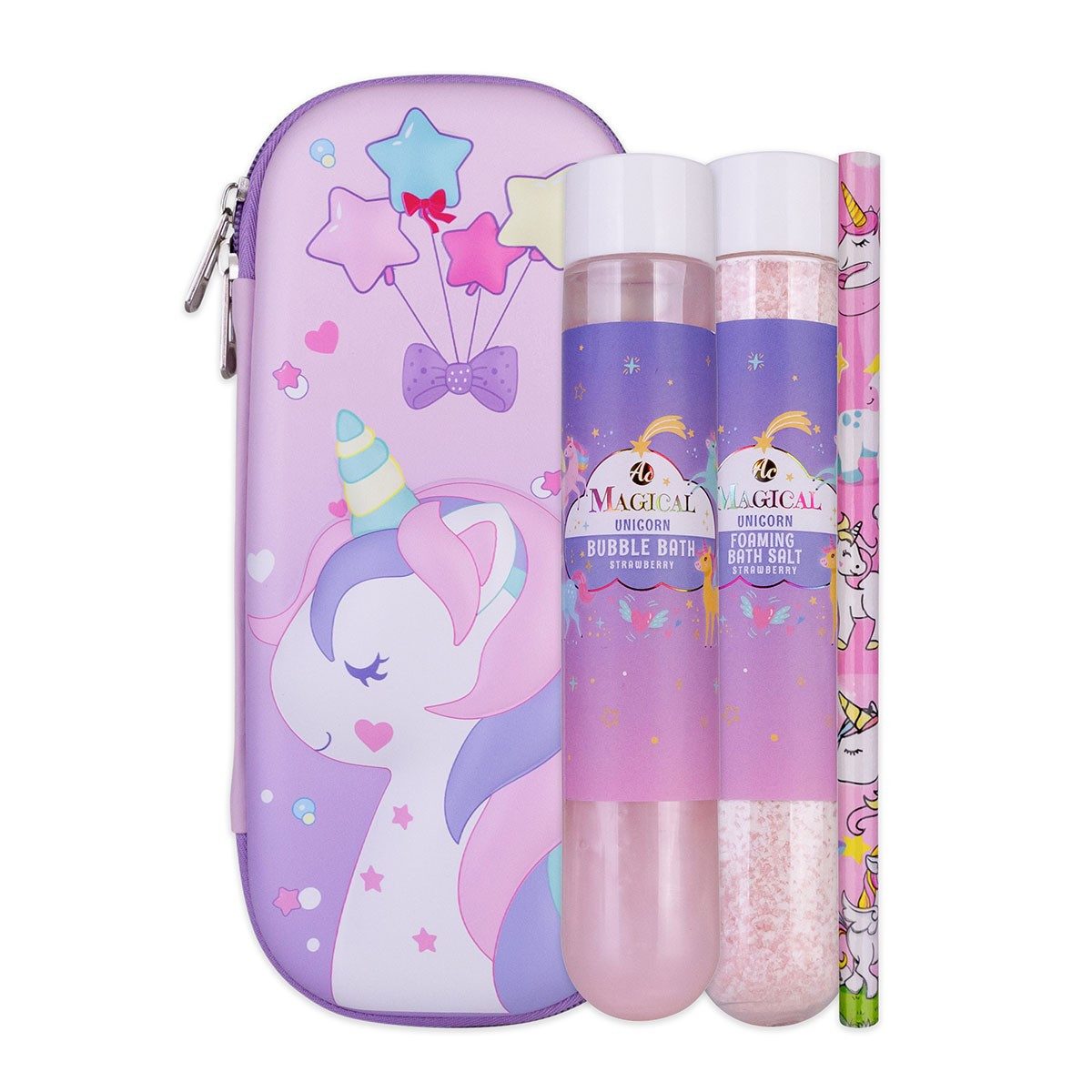 ACCENTRA Pflege-Geschenkset Badeset MAGICAL UNICORN mit Schaumbad und Badesalz, 1-tlg., parabenfrei sles-frei vegan
