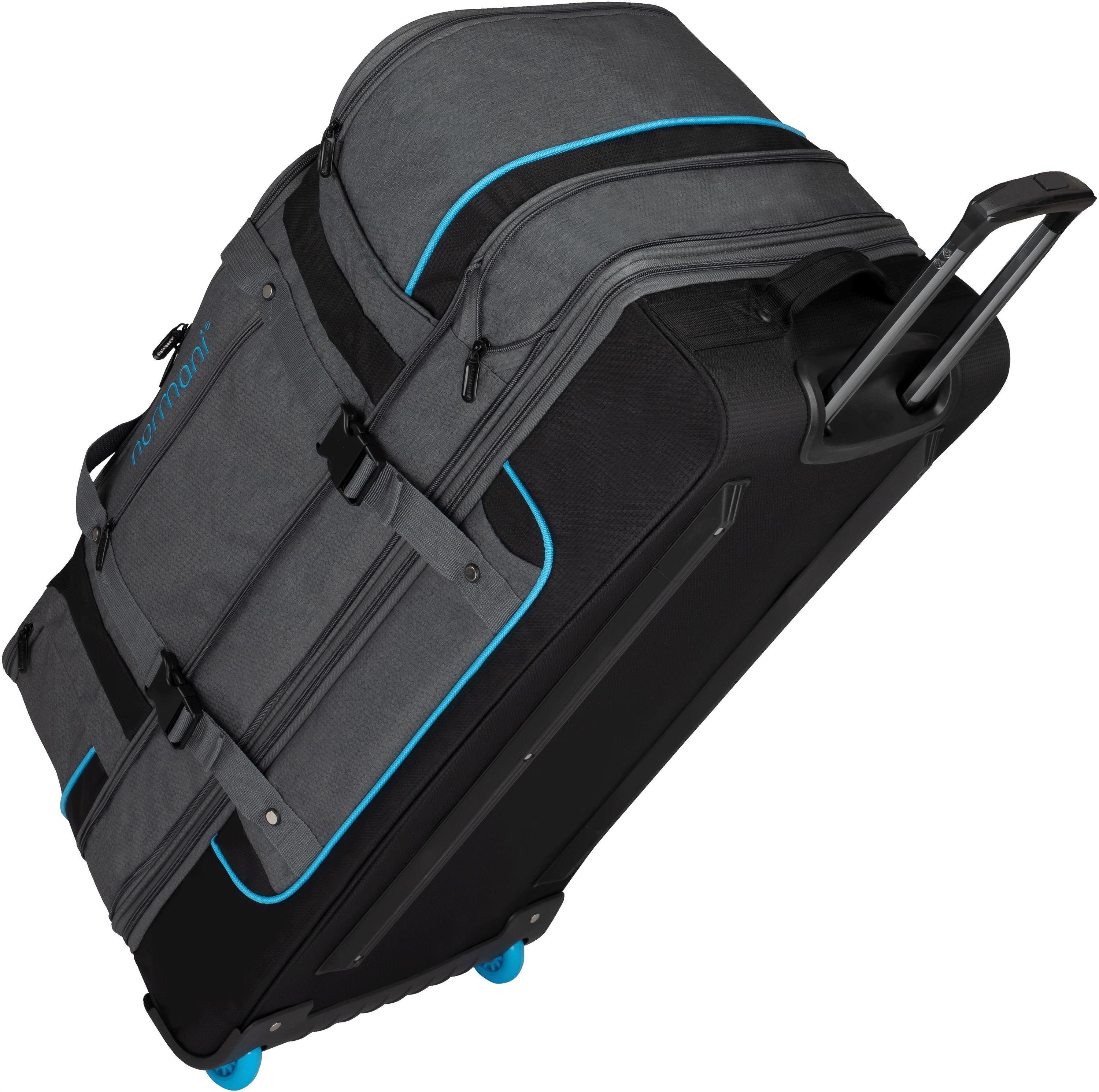 auf erweiterbar Liter Reisetasche Gigaro, Reisetrolley Grau/Blau von 120 120-150 normani 150 L Reisetasche