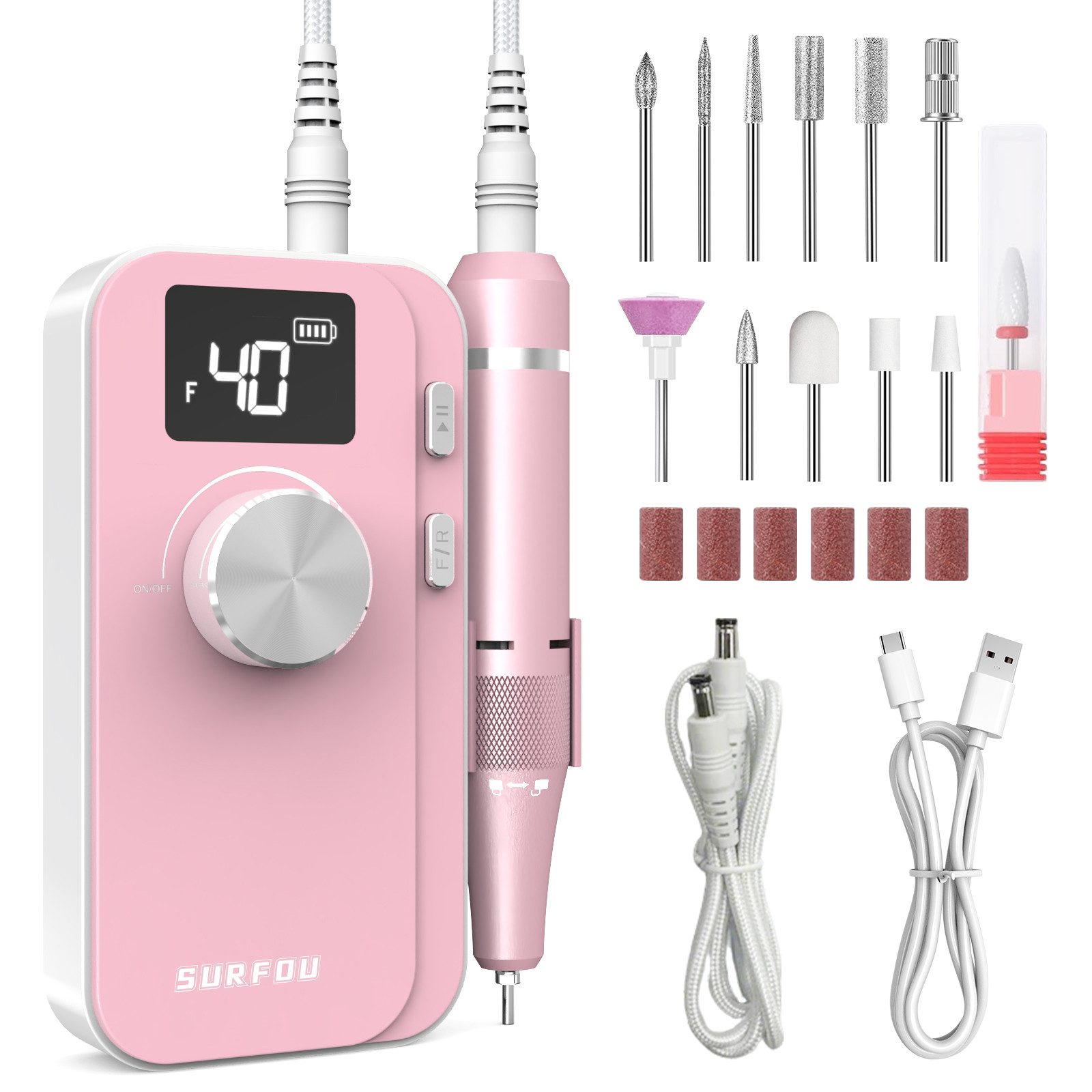 AIMAX Maniküre-Pediküre-Set Maniküre-Pediküre-Set Nagelfräser 40000 U/min, 4000 mAh