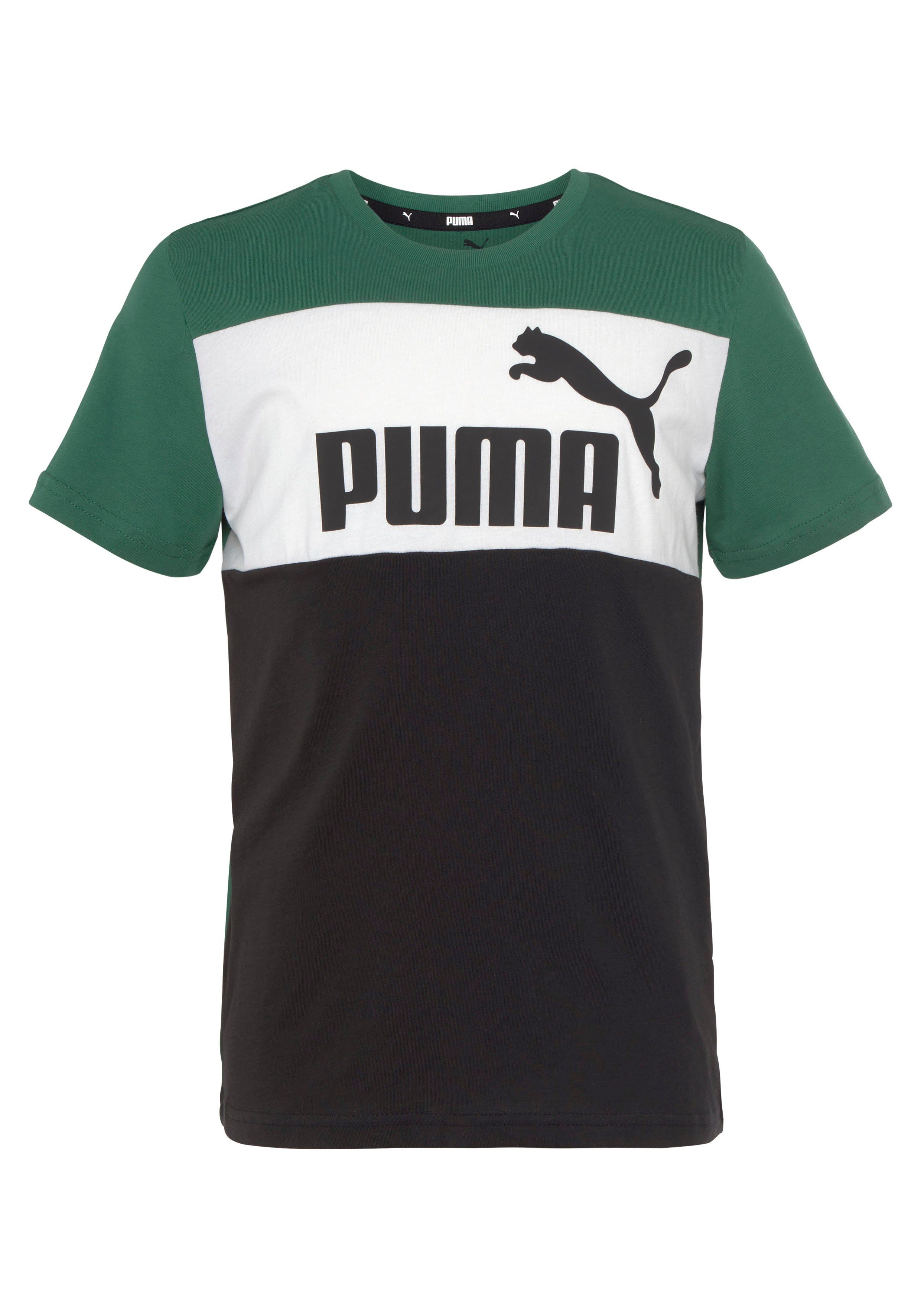 PUMA Kurzarmshirt schwarz-grün BLOCK für TEE- ESS Kinder