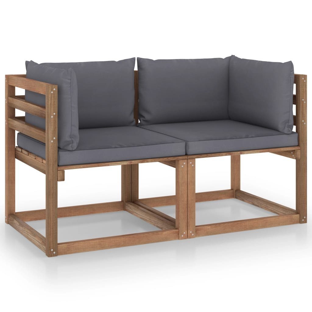 vidaXL GartenloungeSet »GartenPalettensofa 2Sitzer mit Kissen