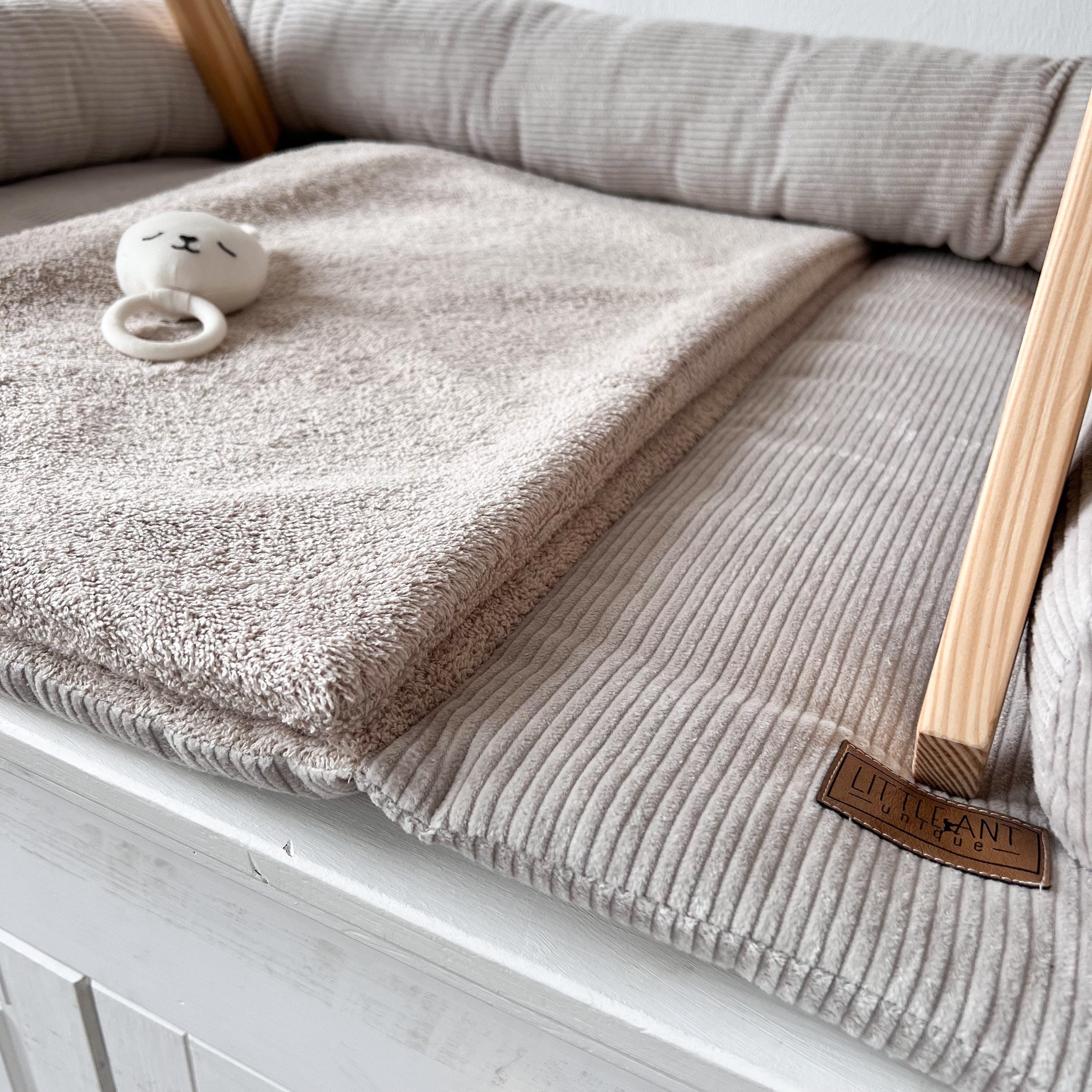 LittleANTunique Wickelauflage Wickeltischauflage Cord Beige