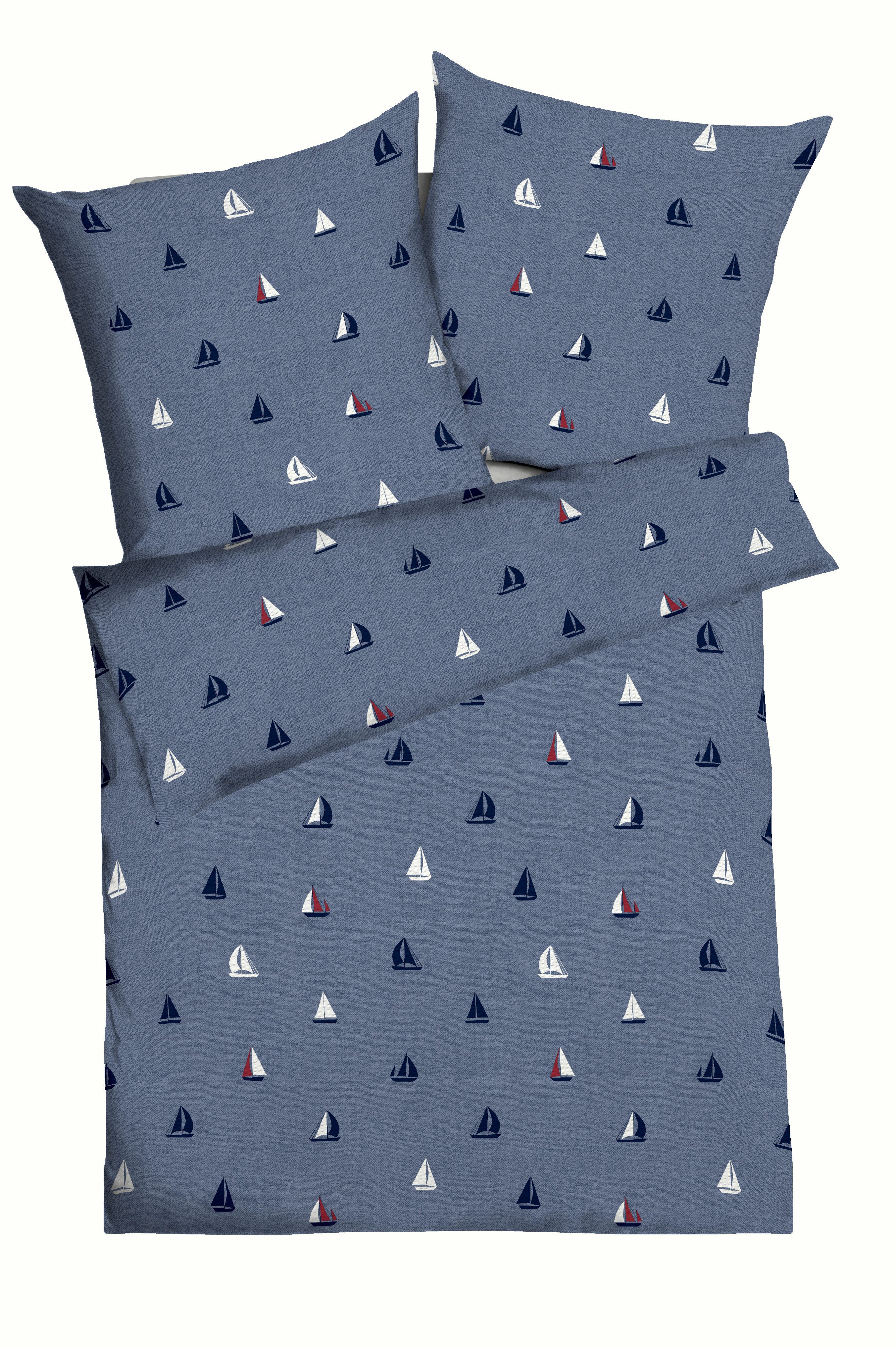 Kaeppel Bettwäsche Sailing Boats, Seersucker, 2 teilig, Mit Booten
