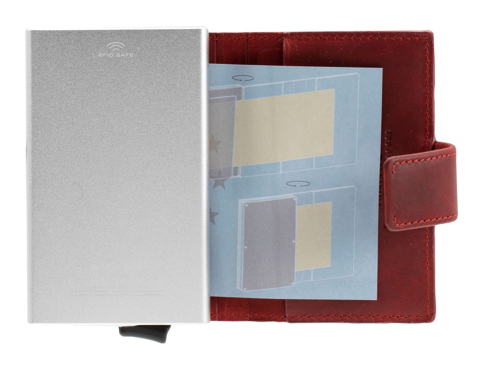 Maître Kartenetui C-Two E-Cage sv8, aus echtem Leder mit RFID-Blocker Schutz