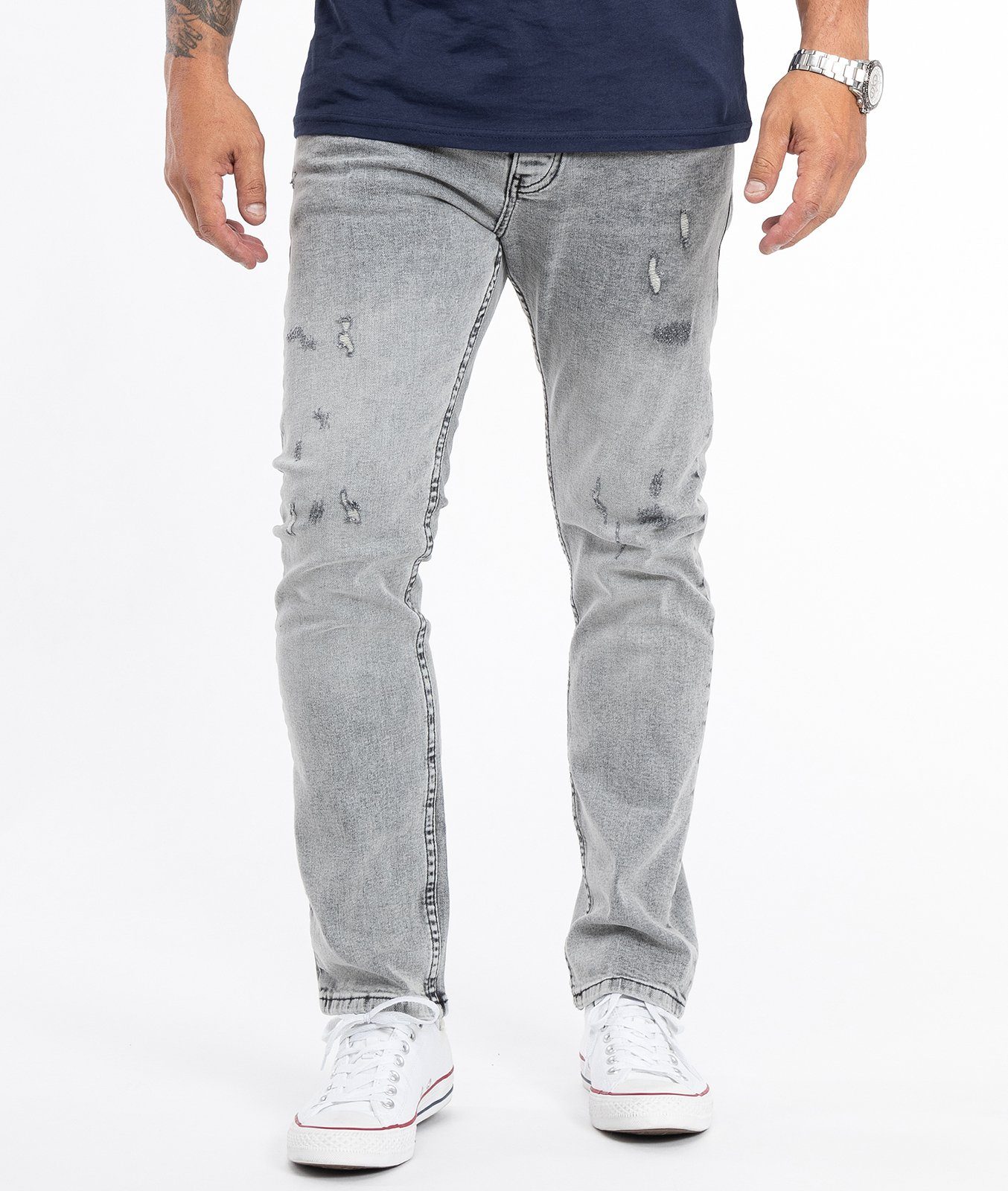 Rock Creek Straight-Jeans Herren Jeans Stonewashed Grau RC-2360