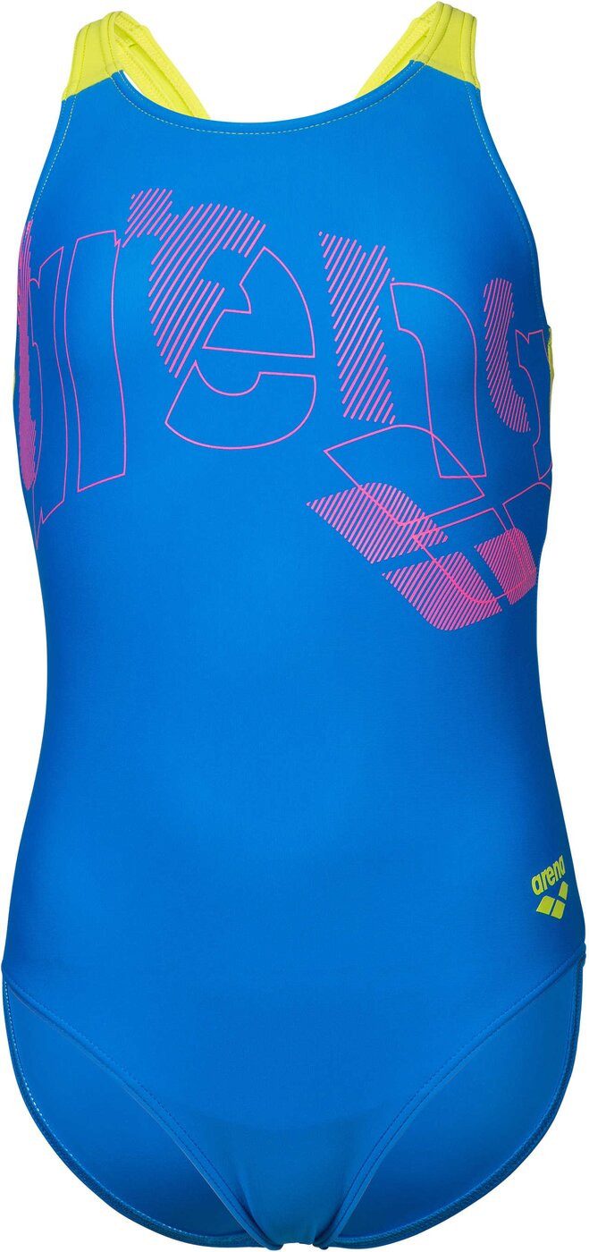 Arena Badeanzug GIRL\'S ARENA TALES SWIMSUIT V BLUE CHINA-ARTIC LIME