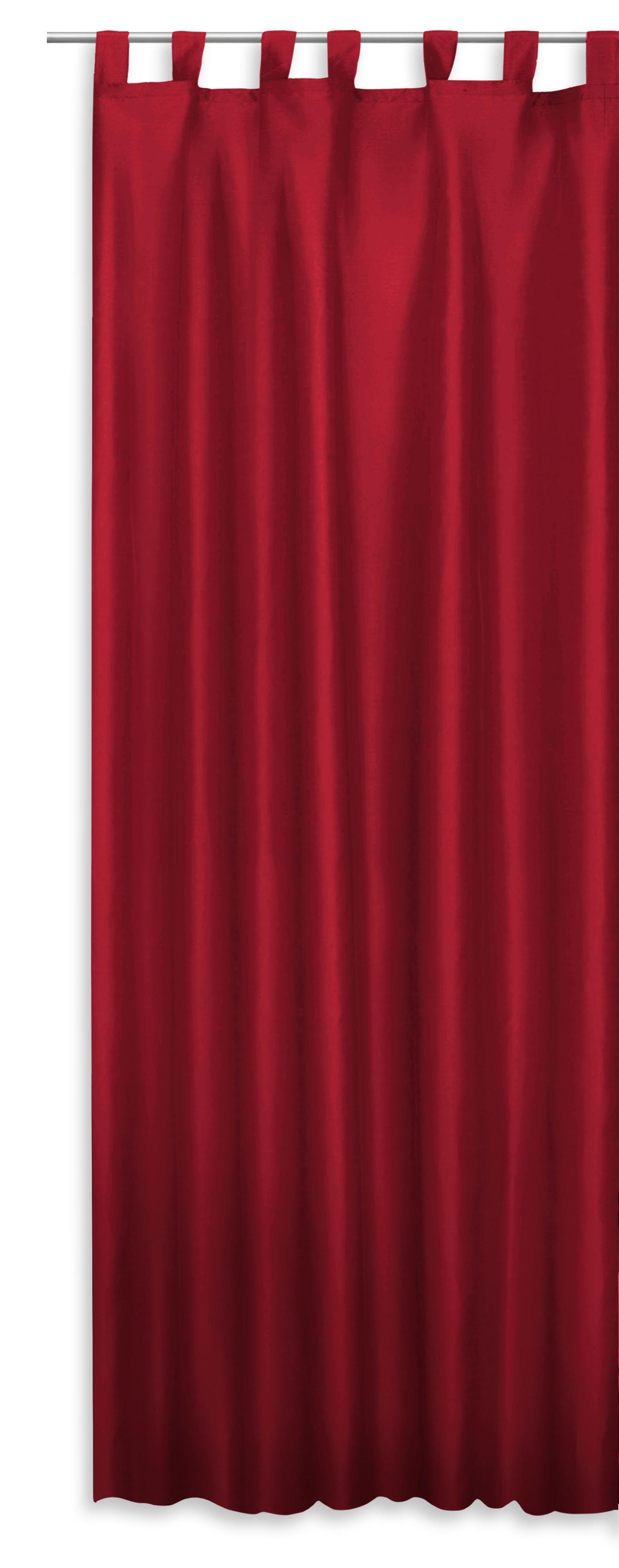 Gardine Schlaufenschal 140x245 cm halbtransparent Vorhang Schlaufen Gardine, Haus und Deko, Schlaufen (1 St), halbtransparent, Polyester Dunkelrot