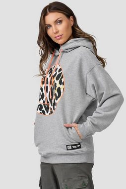 Cotton Candy Kapuzensweatshirt mit großem Leo-Print