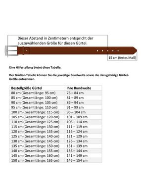 MONTI Ledergürtel POTSDAM mit satinierter Koppelschließe