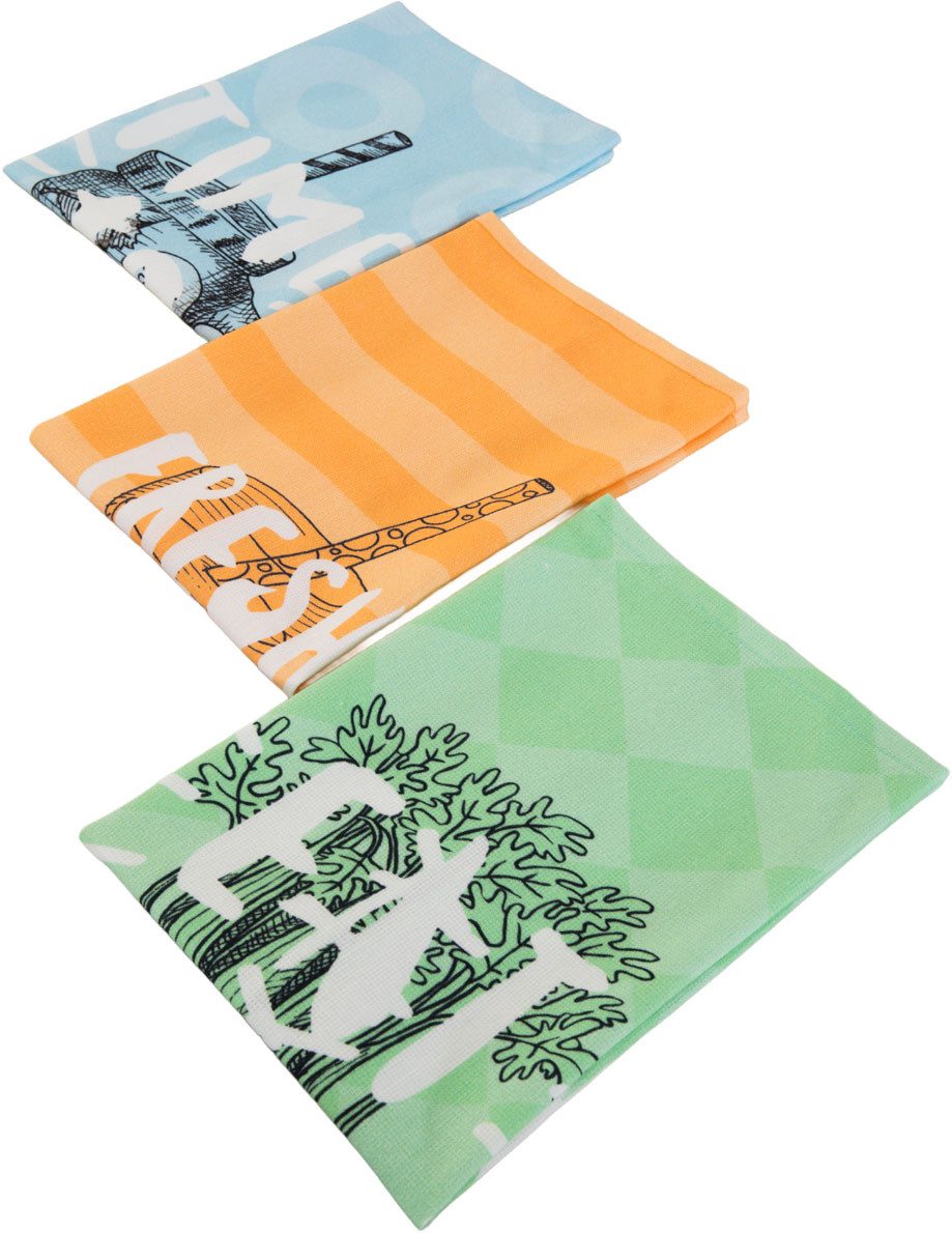 Egeria Geschirrtuch HEALTH, (Set, 3-tlg), 3x 40x60 cm