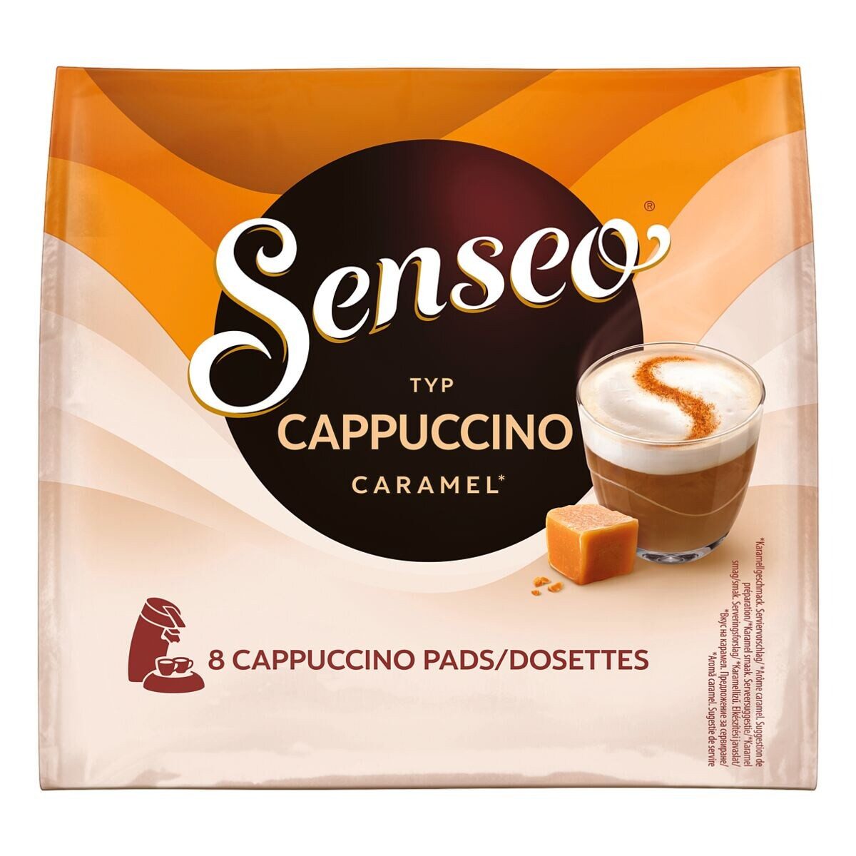 Philips Senseo Kaffee Cappuccino Caramel, 8 Pads
