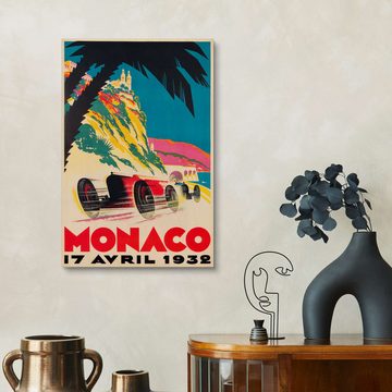 Posterlounge Holzbild Vintage Travel Collection, Monaco 1932 (Französisch), Vintage Illustration