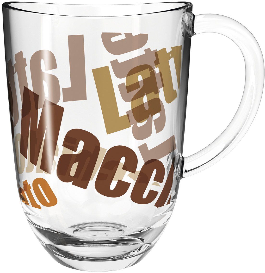 LEONARDO Latte-Macchiato-Tasse NAPOLI, 6-tlg., Glas, Latte Macchiato-Tasse, 380 ml, 3-farbig, 6-teilig