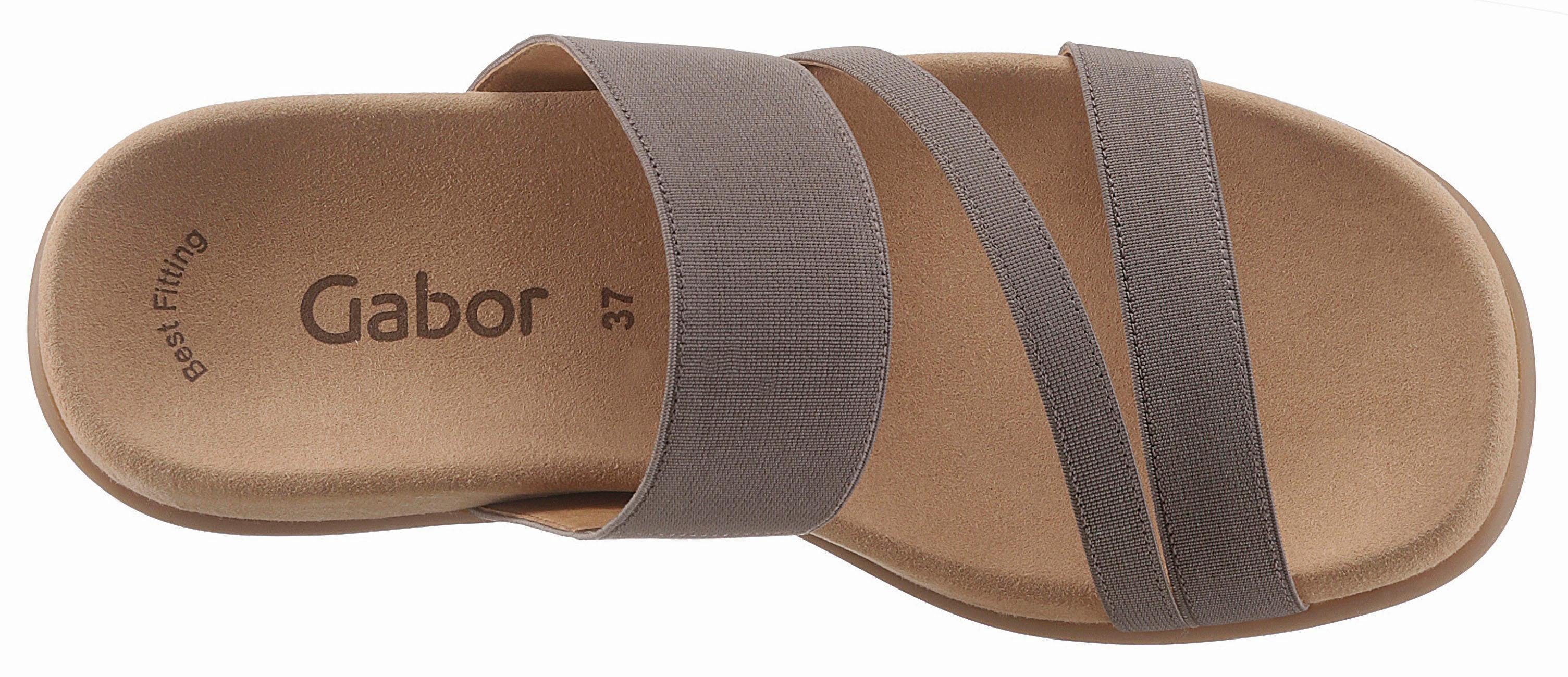 Gabor Pantolette Keilabsatz, Sommerschuh, Schlappen mit atmungsaktivem Lederfutter