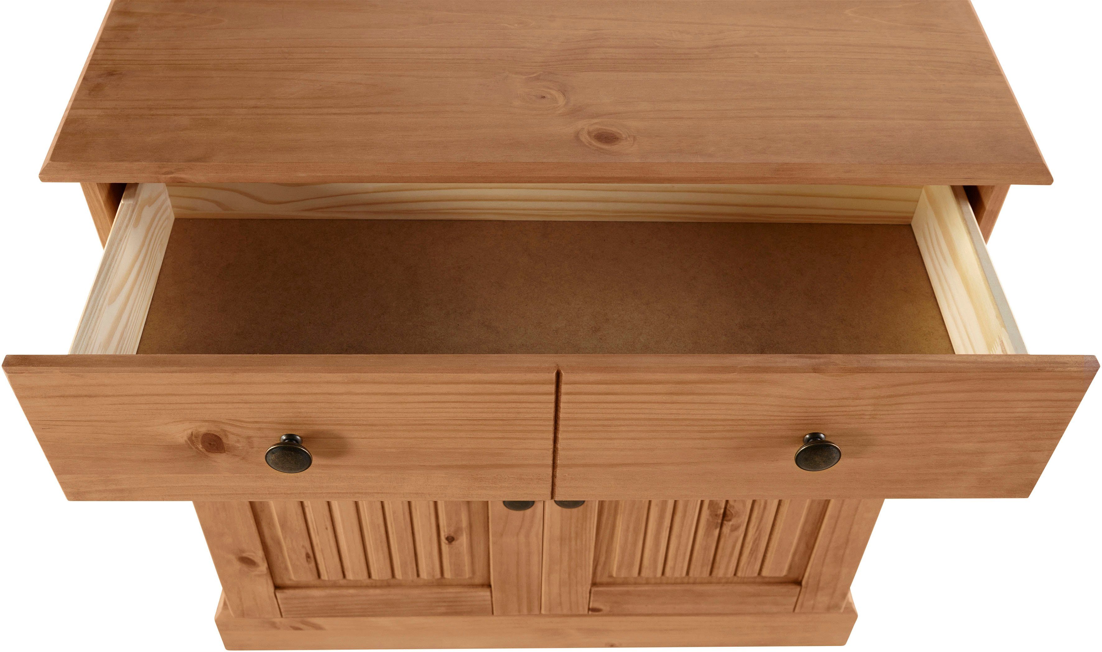 Home affaire Sideboard Liotta, Kommode mit verstellbaren Einlegeboden, massives Kiefernholz