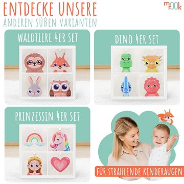 mookrook Aufbewahrungsbox Spielzeugkiste für Kinder (4-er Set Prinzessinnen, 4 Aufbewahrungsboxen mit Ziehschlaufen), niedliche Spielzeugbox, ideal für Kallaxregale