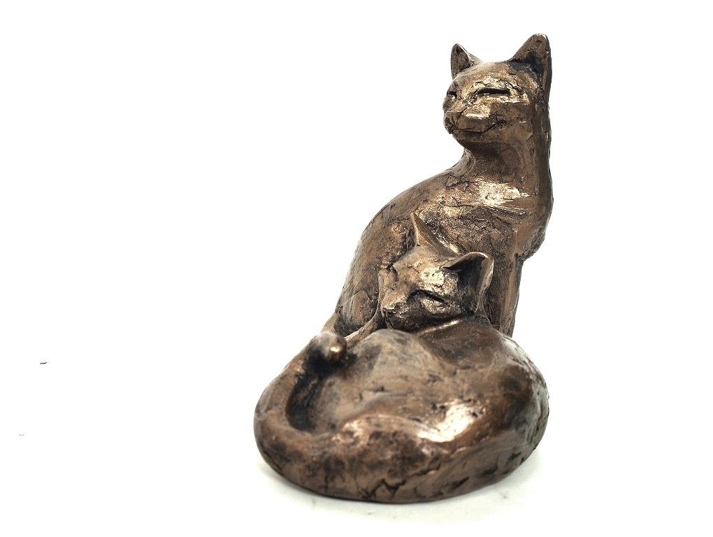 Brillibrum Dekofigur Design Resinfigur Katzen Bronzepulver Kätzchen Kunstharz Katzenpaar
