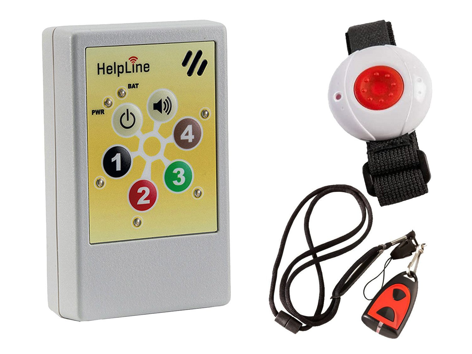 HelpLine by Eiflaender & Soehne Helpline 2 Hausnotruf Alarmanlage (Angenehme Ruftonmelodien, 4 verschiedene Kanäle programmierbar)
