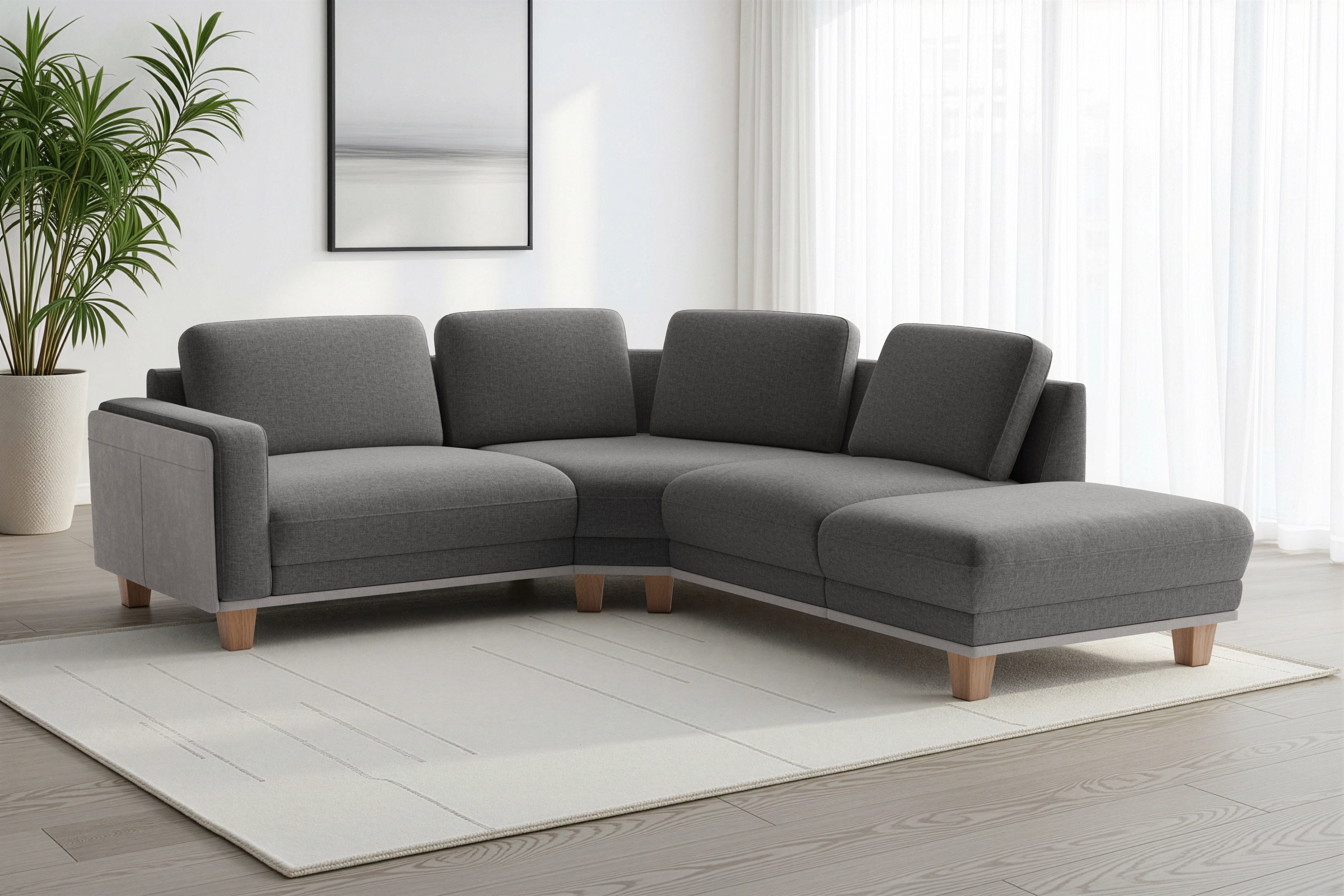 sit&more Ecksofa Concept, Modernes Sofa in drei Fußfarben zur Auswahl