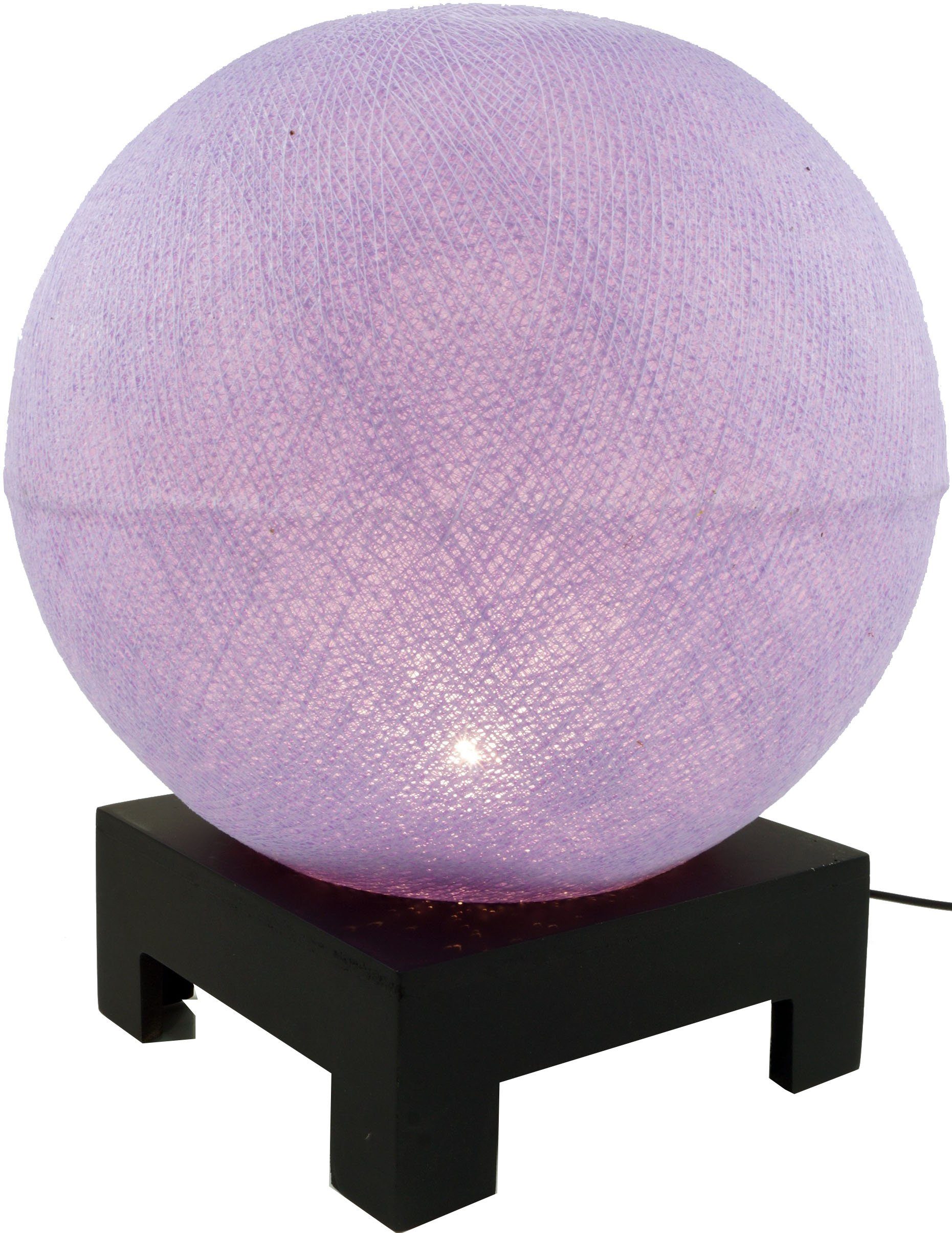 Guru-Shop Tischleuchte Kugel Tischleuchte mit MDF Ständer aus.., Leuchtmittel nicht inklusive lila | Tischlampen