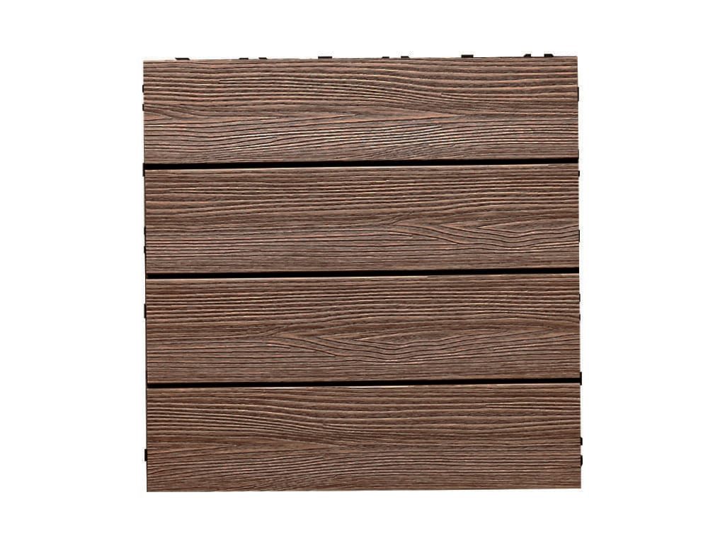 Outgarden Terrassenplatte WPC-Fliese Holzoptik Braun, WPC 40x40, Braun