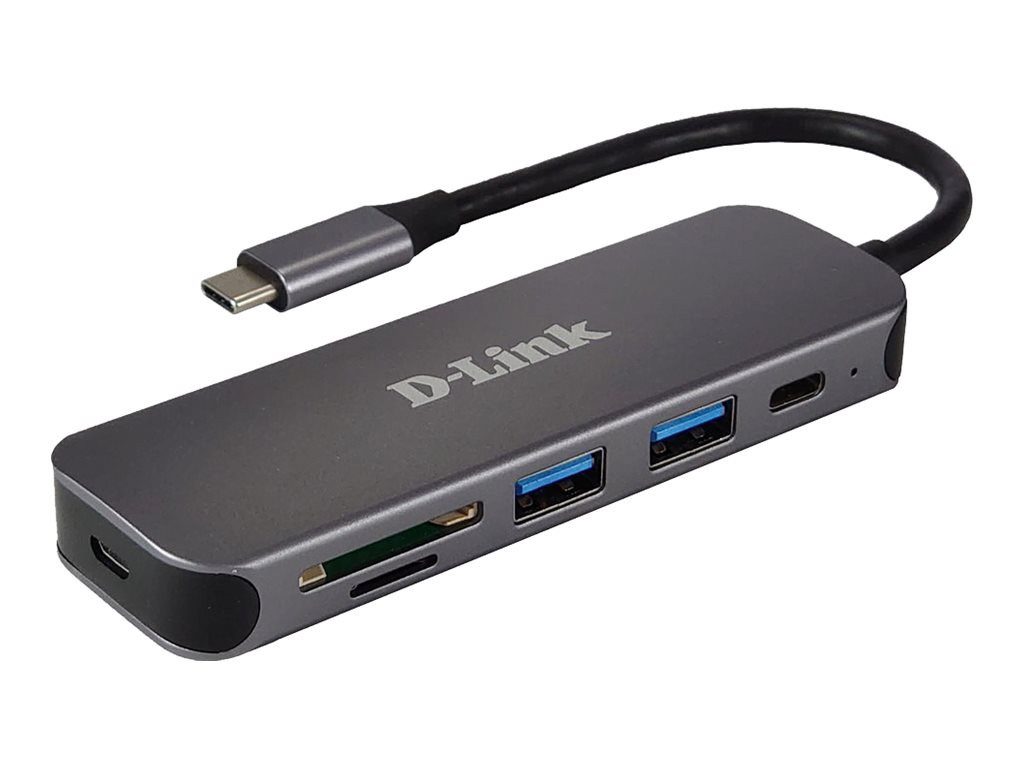 D-Link D-LINK DUB-2325/E 5-in-1 USB-C Hub mit Card Reader Netzwerk-Switch