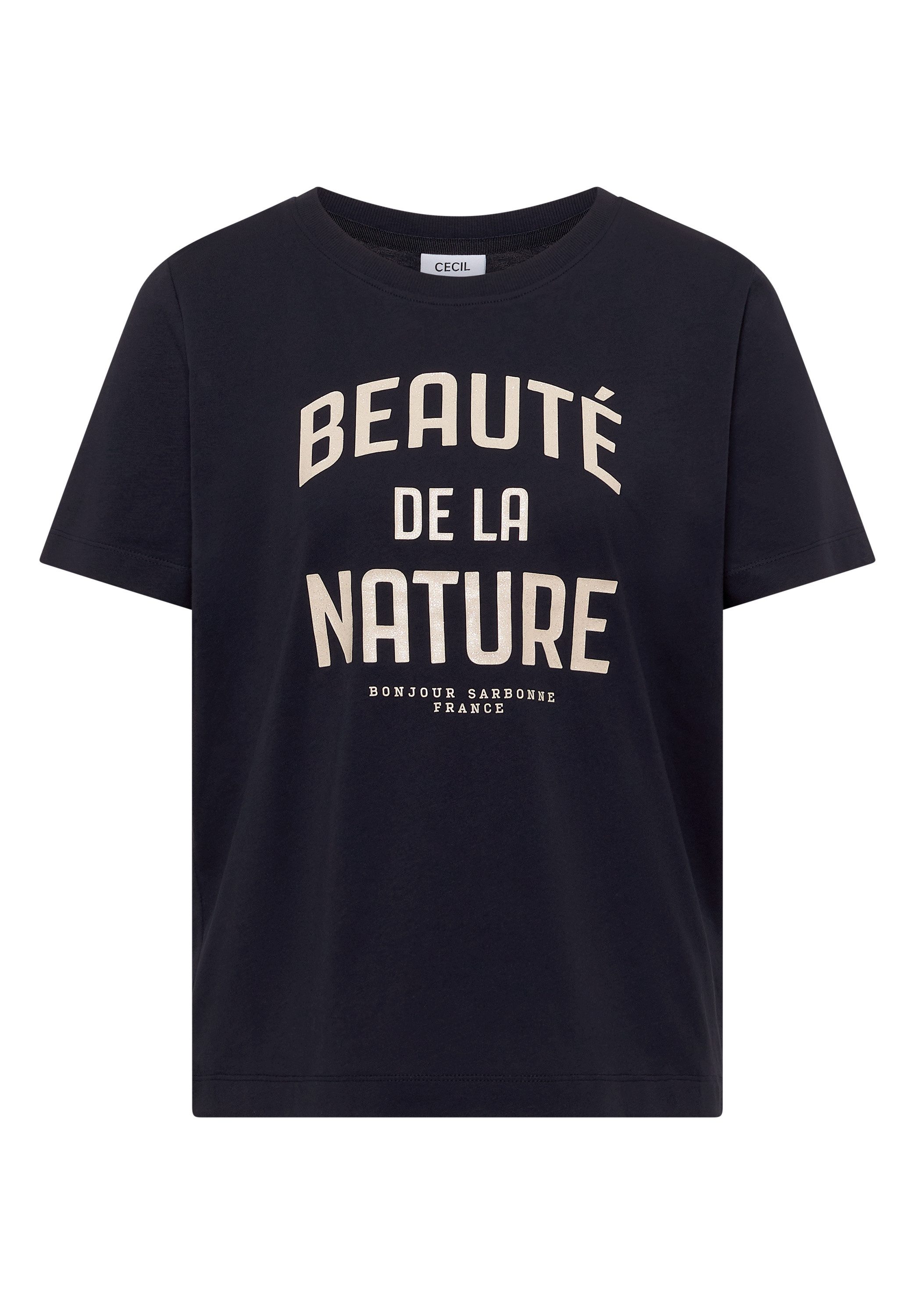 CECIL T-Shirt Sommershirt mit Rundhals und Wording – Bild 4 von 5