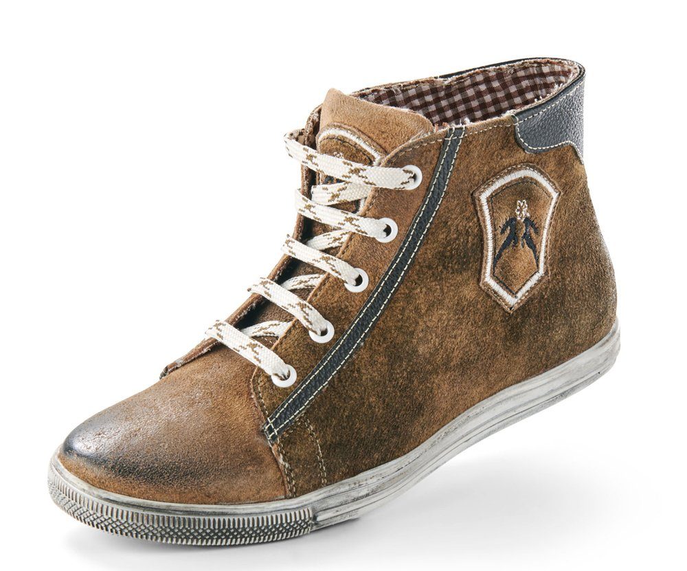 Hohe Damen Leder Schuhe 'Victoria' - Braun Sneaker