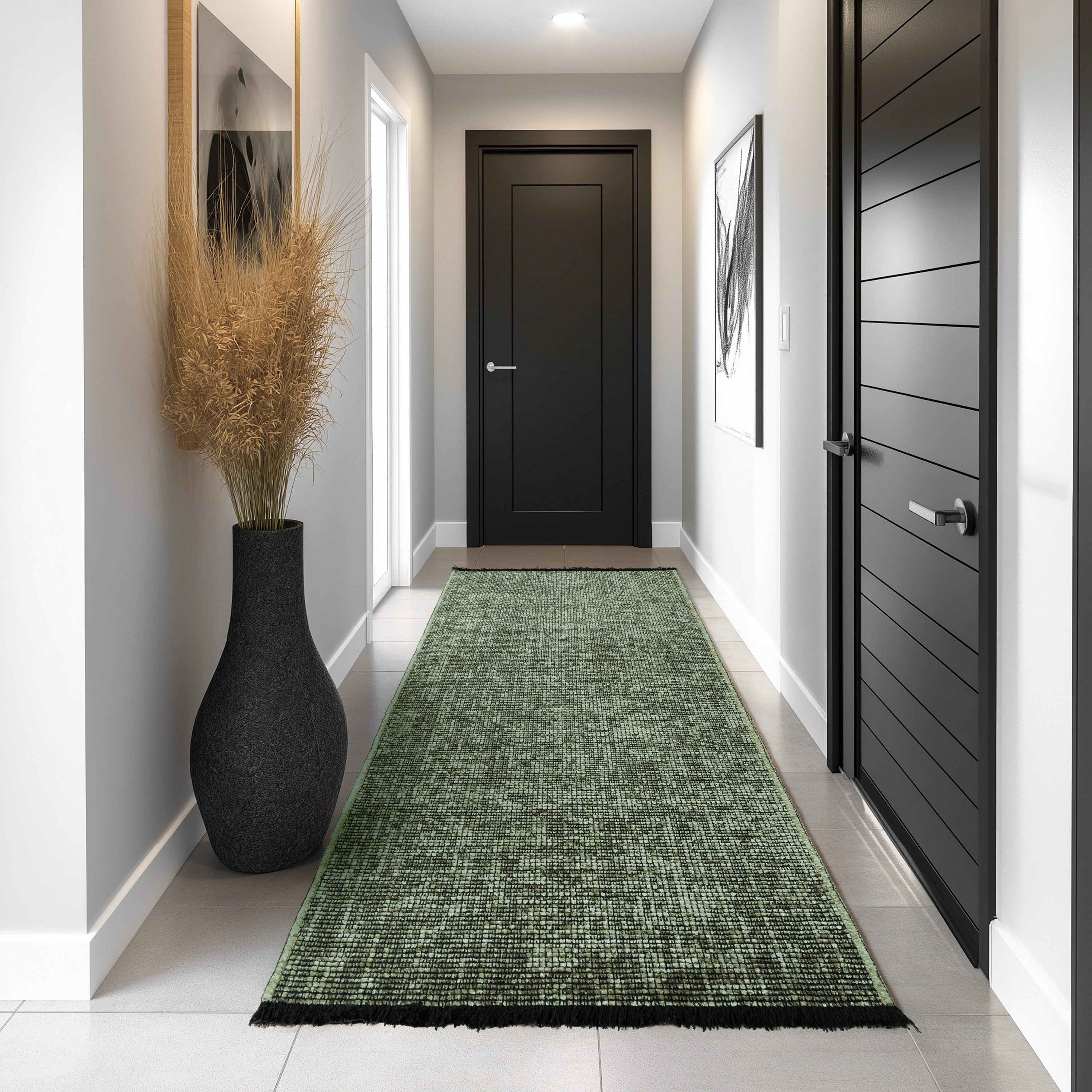 KADIMA DESIGN Wollteppich Kurzflor Unicolor Chenille günstig online kaufen