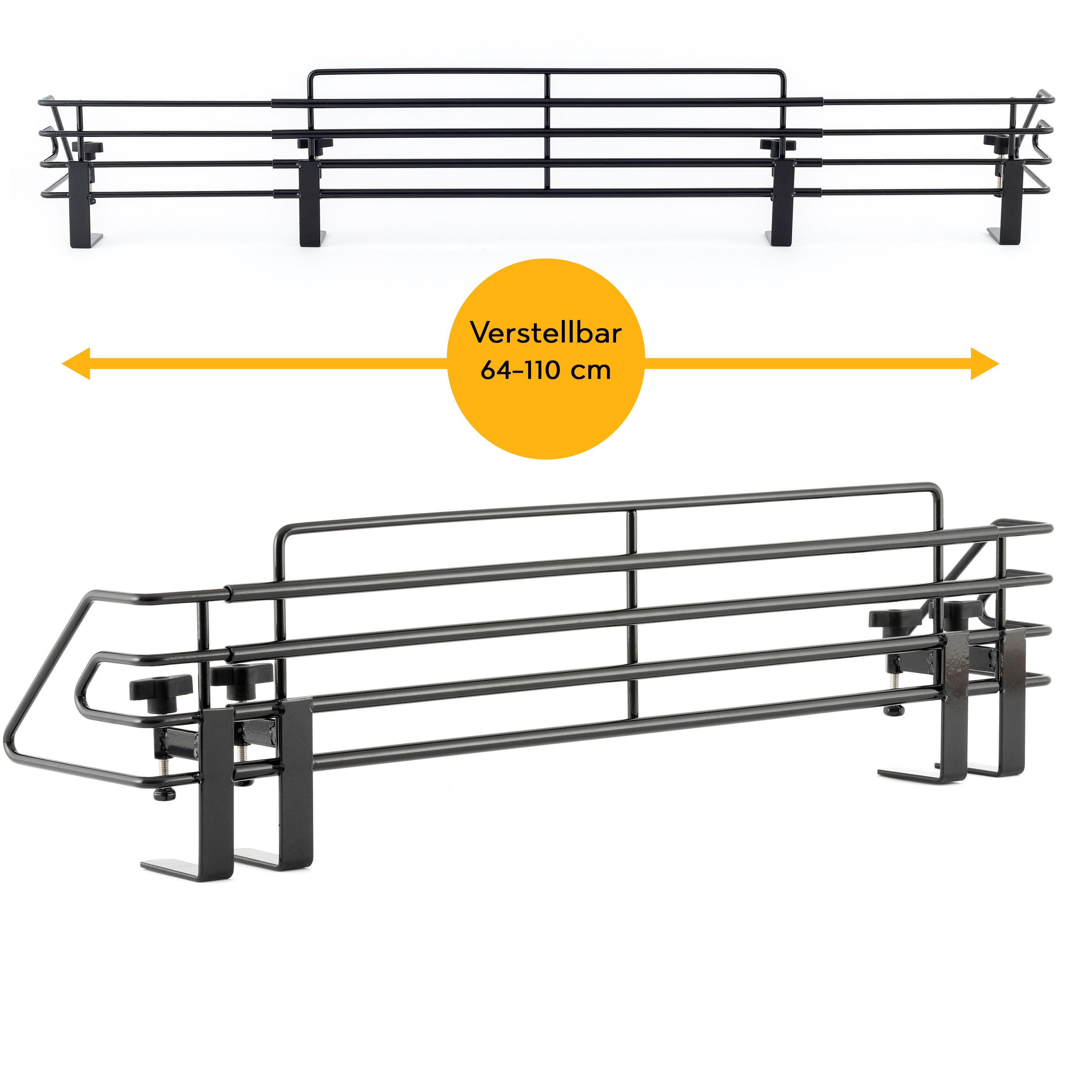 Hanseküche Herdschutzgitter Ausziehbares Herdschutzgitter für 64-110cm (Spülmaschinenfest Herdgitter, Verstellbarer Kinder Herdschutz, 1 St., Kindersicherung für Herd, Ceranfeld klemmbar), Herdsicherung ohne Bohren