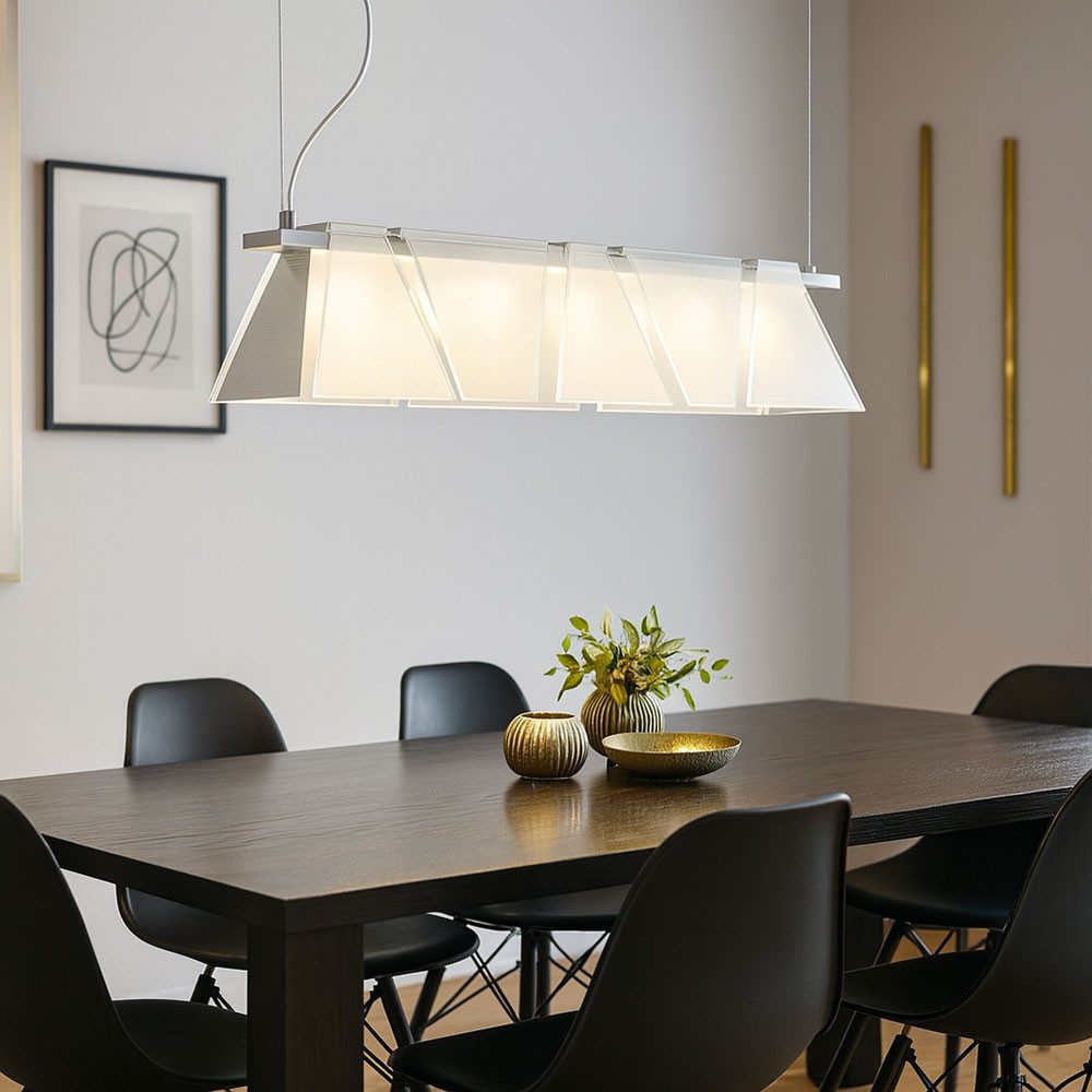 EGLO LED Pendelleuchte, Leuchtmittel nicht inklusive, Design Decken Beleuchtung Hänge Leuchte Pendel Lampe silber Glas