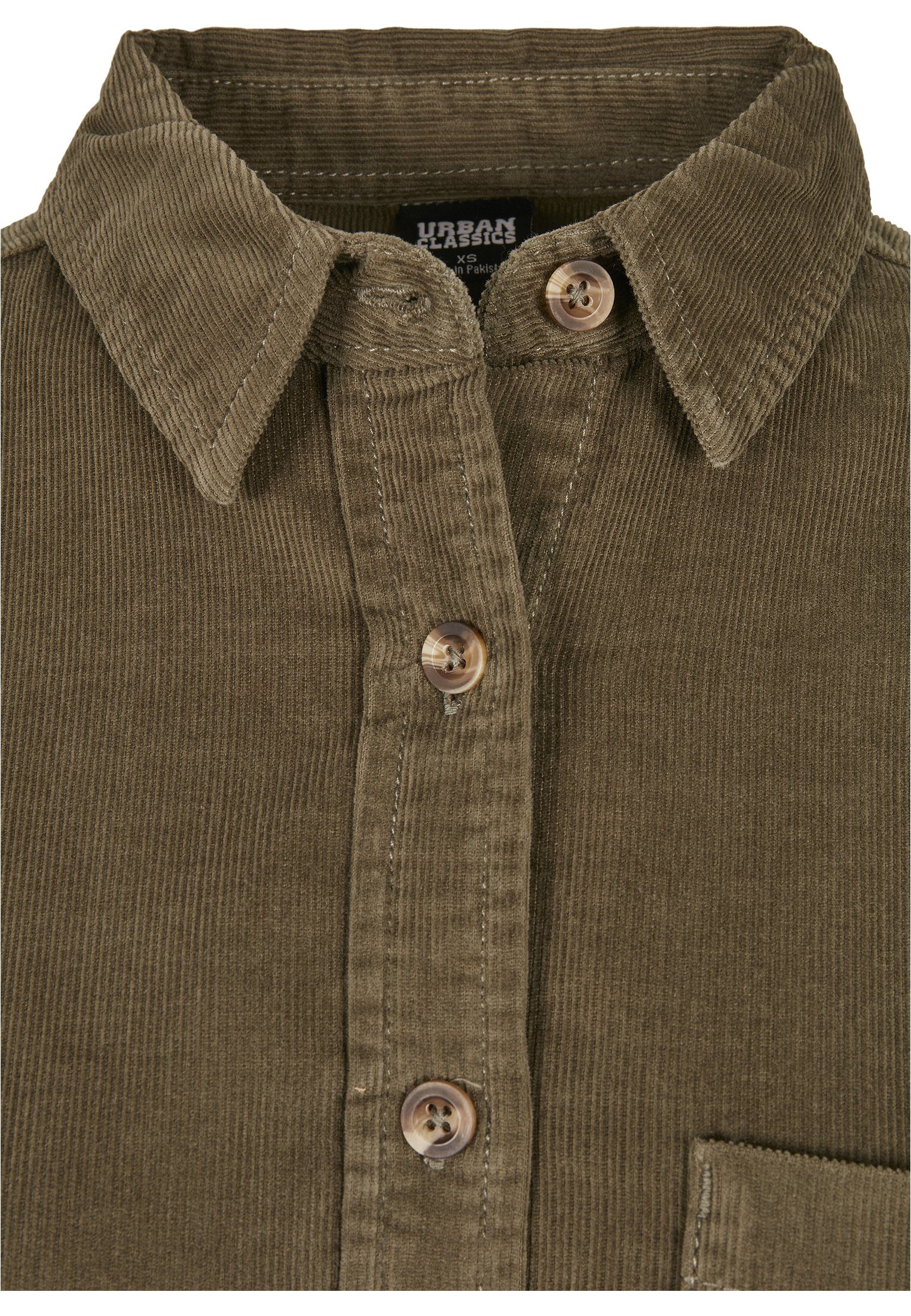 URBAN Oversized Ladies Corduroy Langarmhemd (1-tlg) CLASSICS Damen Shirt olive