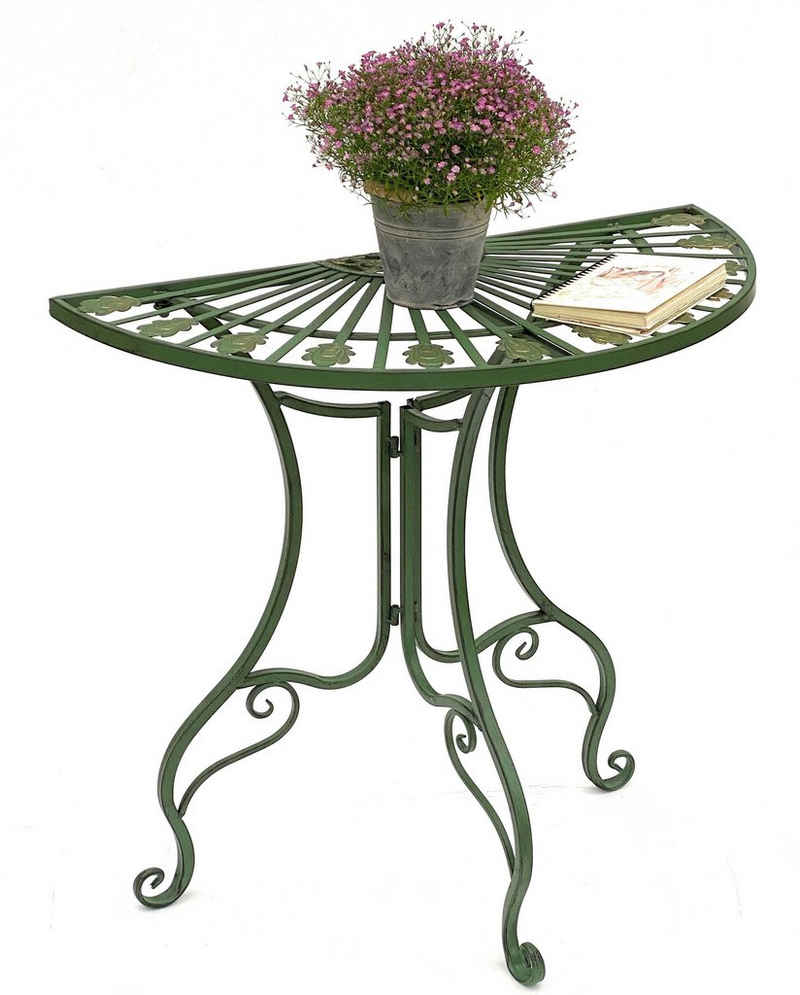 DanDiBo Konsolentisch Tisch Halbrund Wandtisch 93995 Beistelltisch Metall 80 cm Gartentisch, Halbtisch Halbrundtisch Wandkonsole Konsole Wand