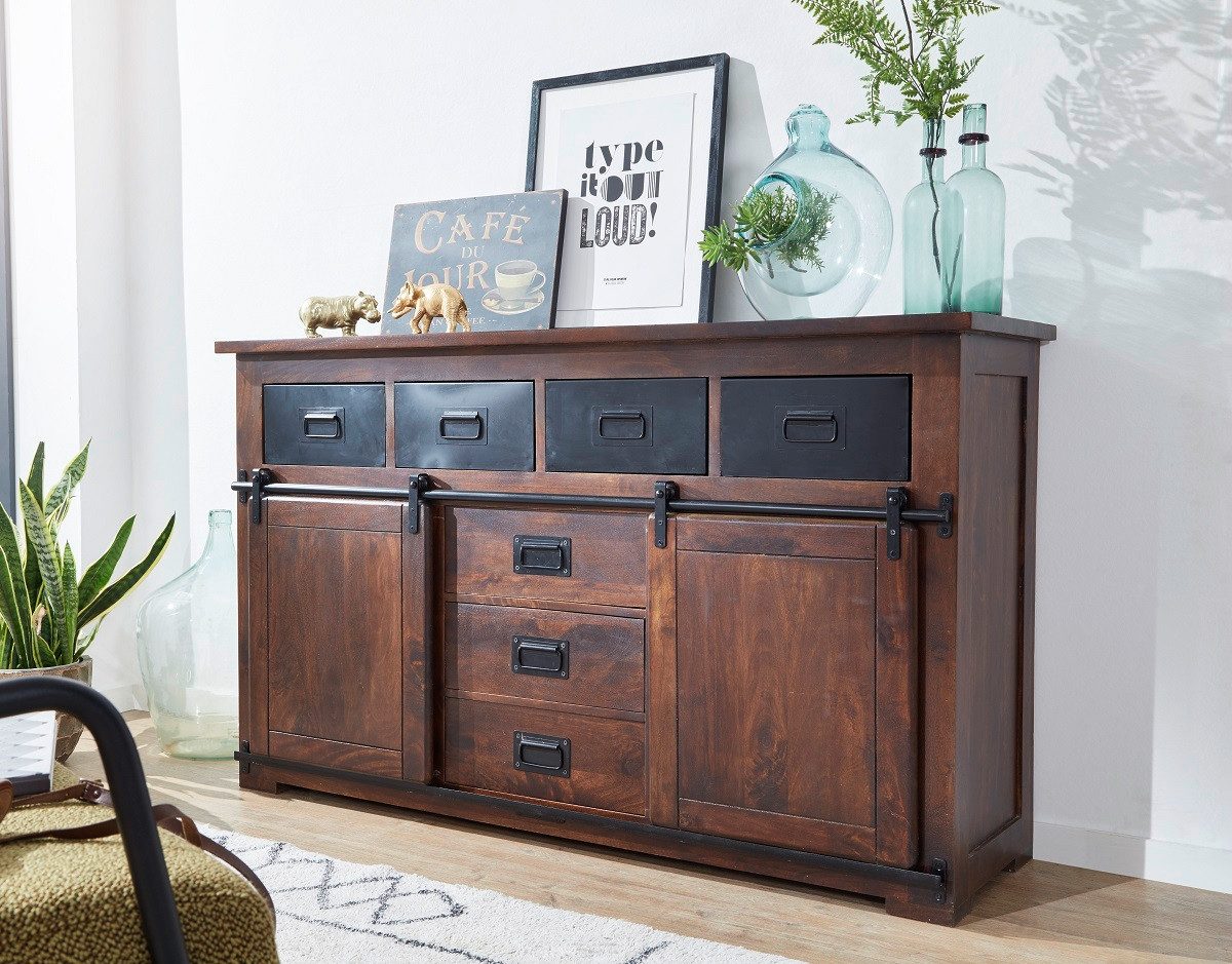Main Möbel Sideboard Sideboard 150x90cm 'Bayamo' Mango & Eisen