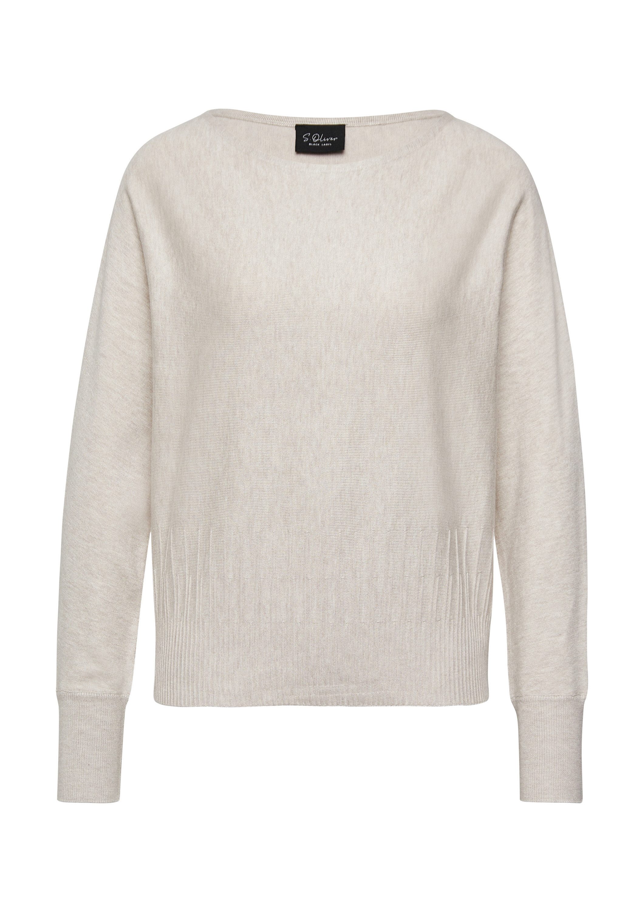s.Oliver Longpullover Strickpullover Strickpullover mit Strukturmuster am Saum