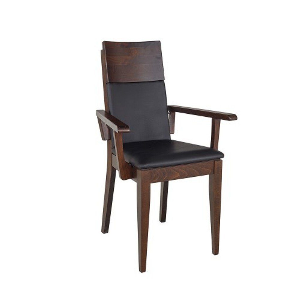Stühle Holz JVmoebel Lehnstuhl Neu Textil Sessel Massiv Stuhl Leder Lounge Armlehnstuhl, Polster Holz Schwarz