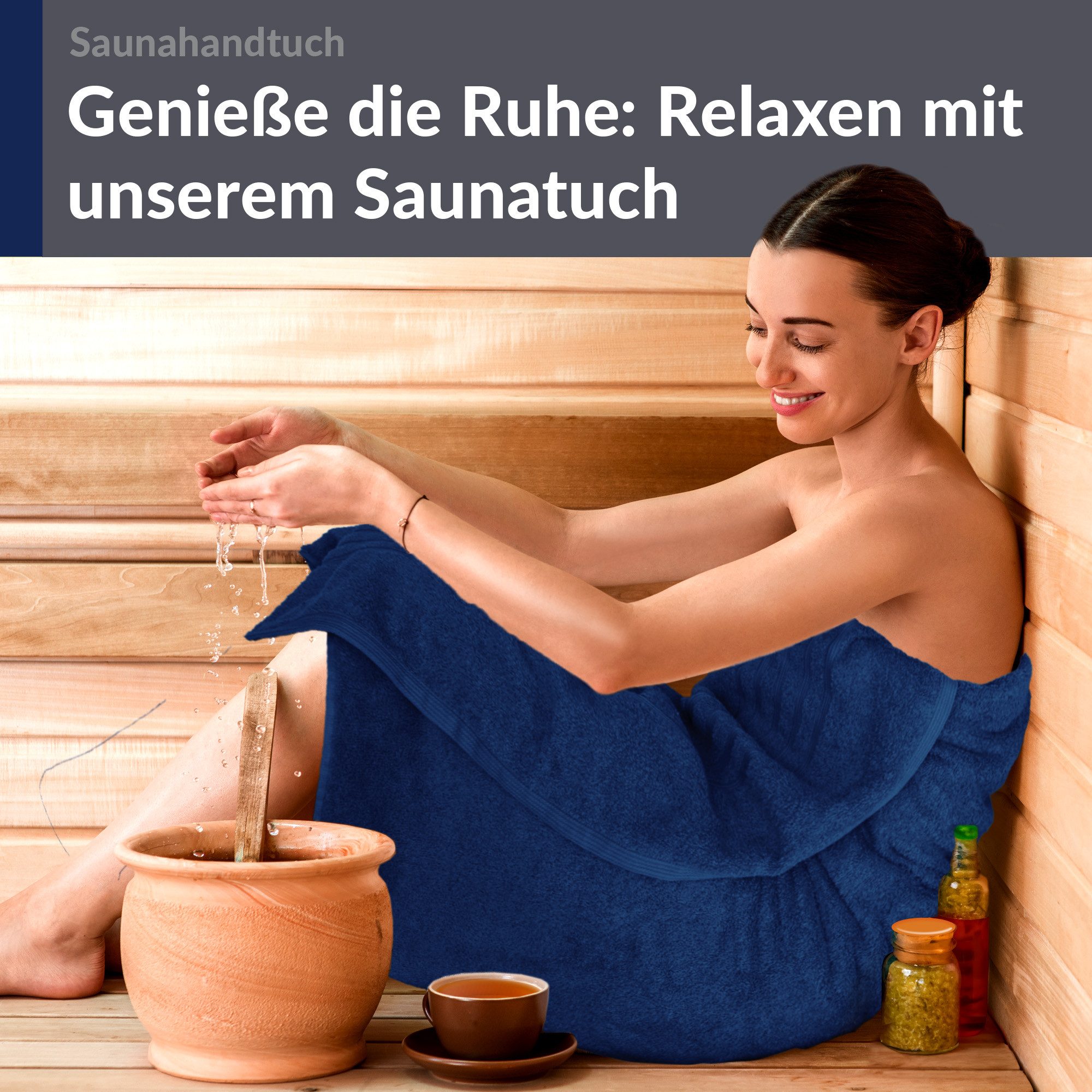 Lashuma Saunatuch XXL Handtuch London, Frottee (1-St), Badetuch Damen & Badehandtuch Herren 100x200 cm - Saunahandtuch 80x220 – Bild 5 von 5