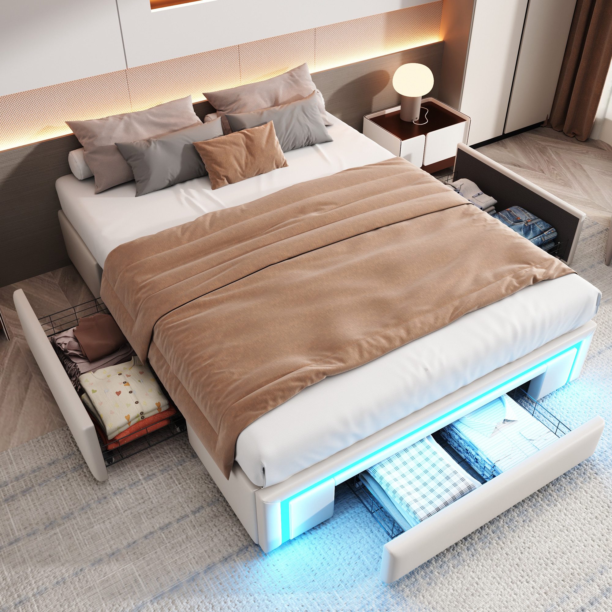 Furnishings Home Futonbett Polsterbett Stauraumbett Doppelbett günstig online kaufen