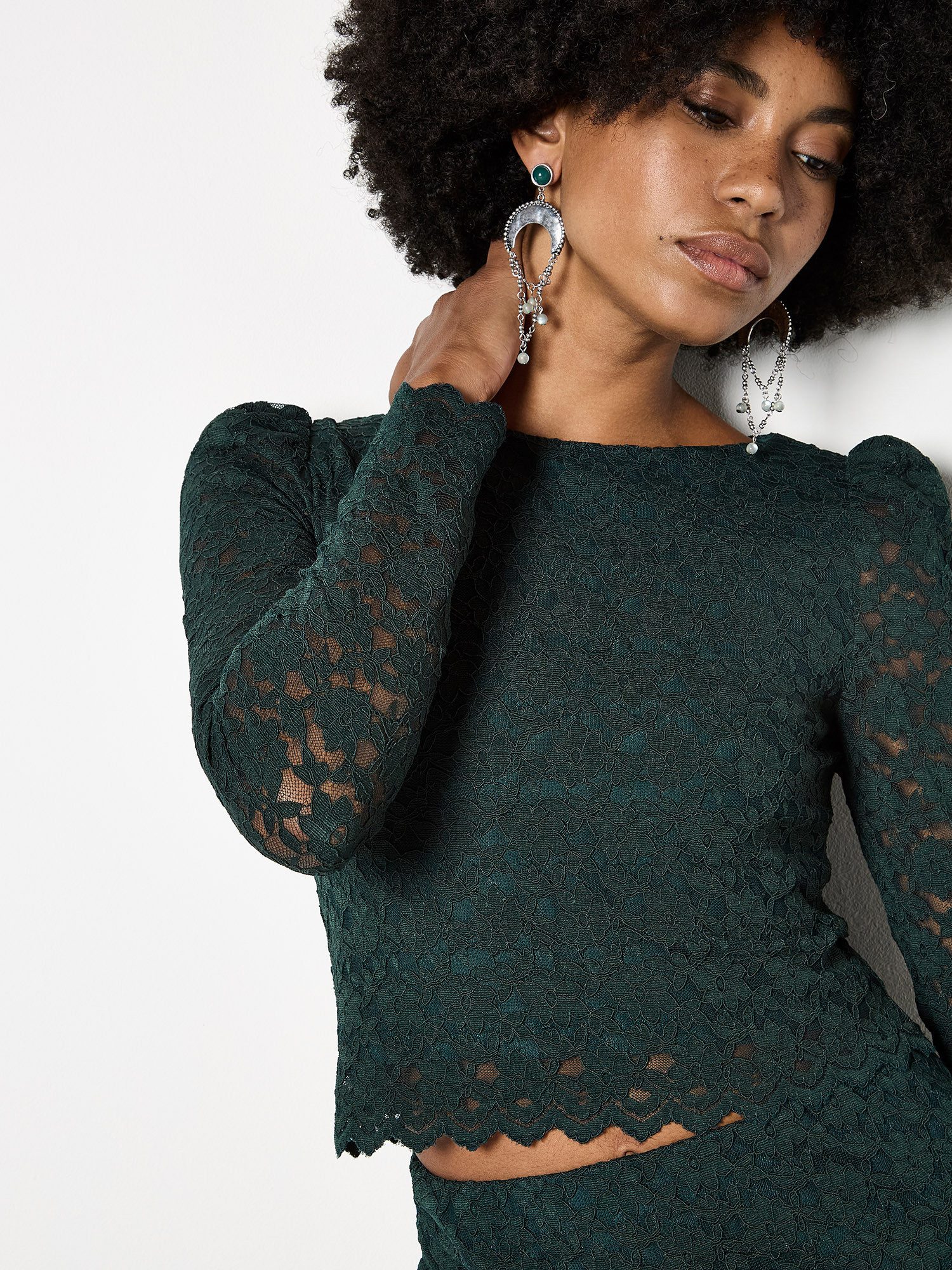 Apricot Spitzentop Cropped Top aus Spitze günstig online kaufen