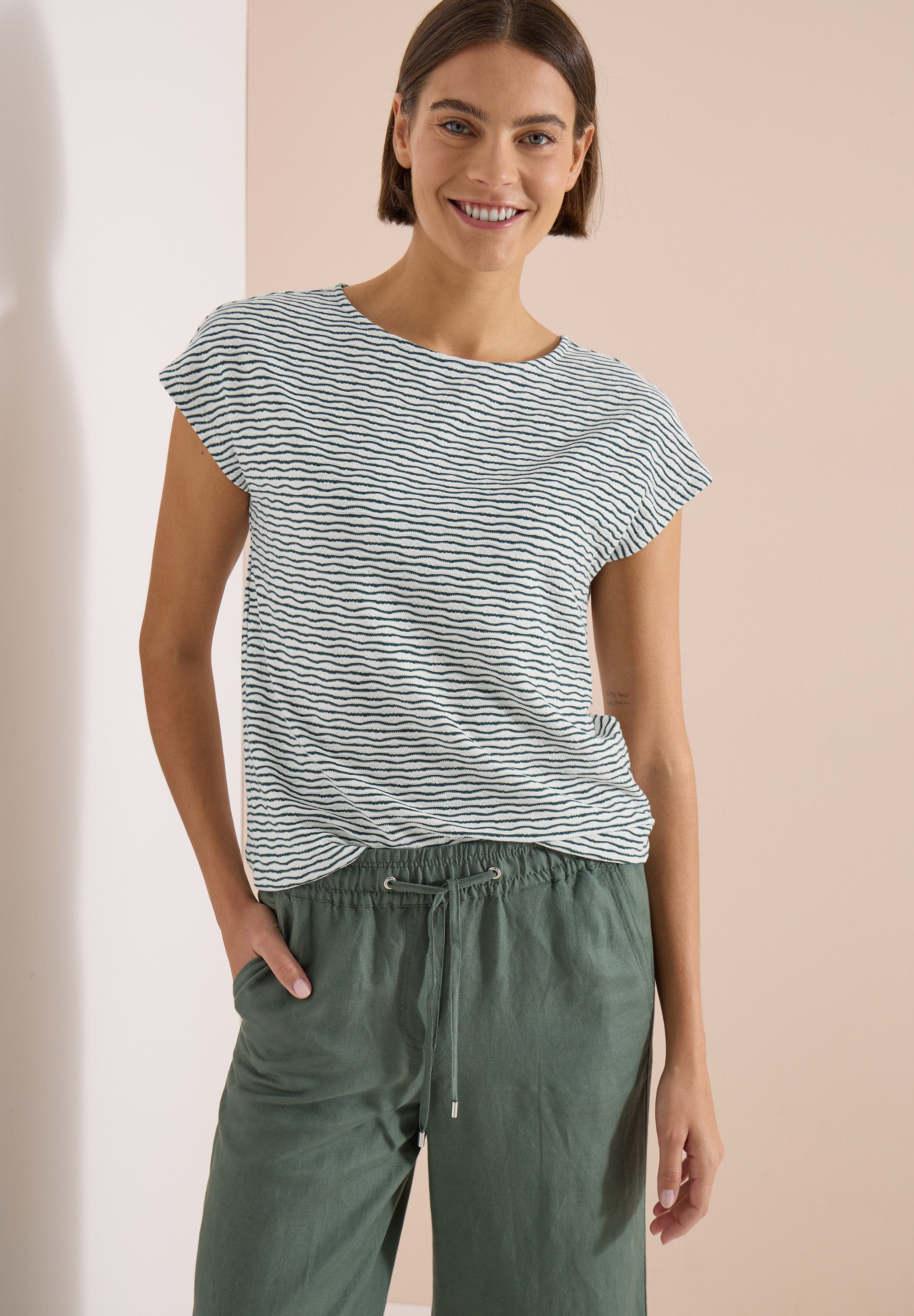 CECIL T-Shirt mit feinen Streifen