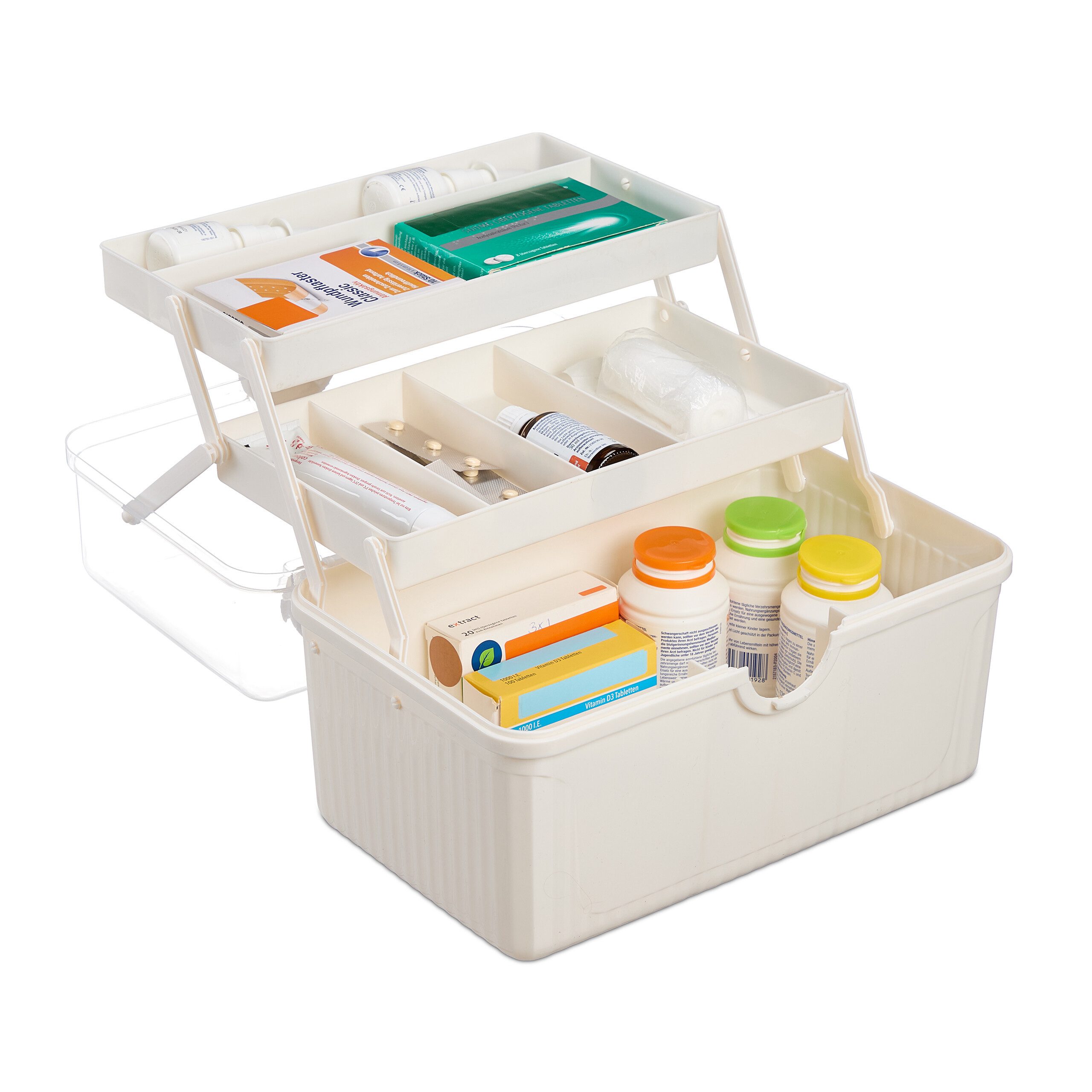 relaxdays Erste-Hilfe-Koffer Apothekenbox zum Ausklappen, (1 St)