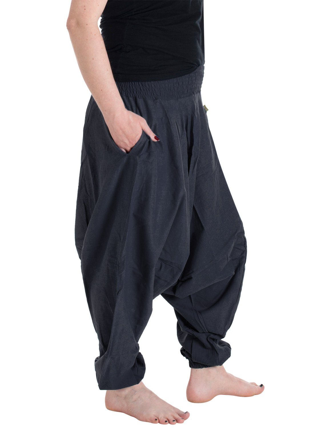 Vishes Haremshose Unisex Haremshose Einfarbig Einheitsgröße 34-46 Orientalisch, Yoga, Festival, Hippie Style