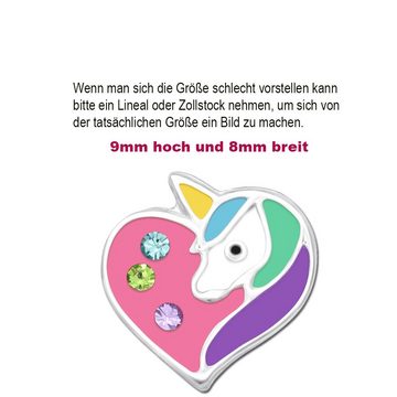 Limana Paar Ohrstecker Kinder Mädchen Ohrringe echt 925 Sterling Silber Pferde Einhorn, Kinderohrringe Mädchenohrringe Geschenk Idee Geschenkidee