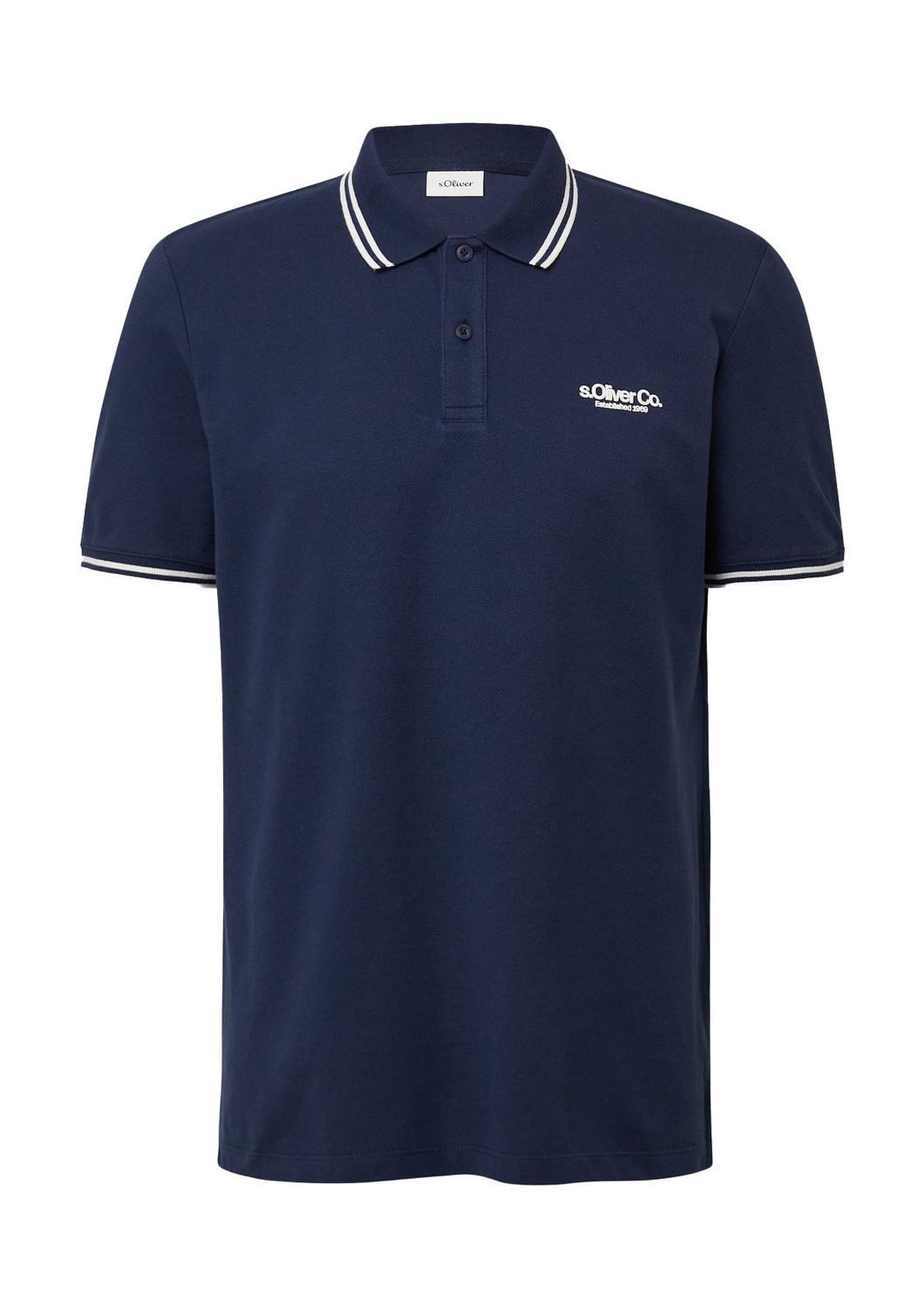 s.Oliver Poloshirt Poloshirt mit Waffelstruktur und Logo-Patch Kragen, Knop günstig online kaufen