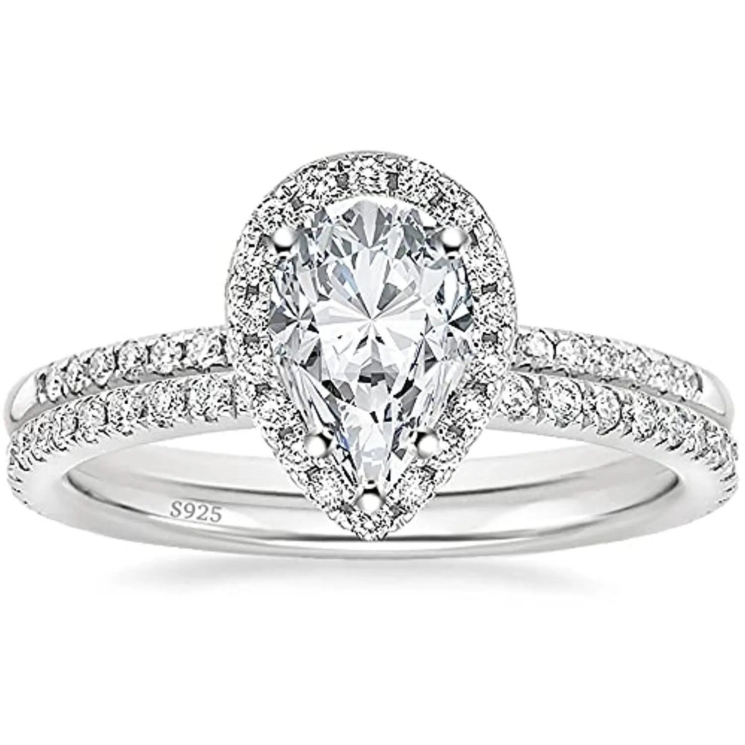 ROUGEMONT Silberring Eleganter Tear Drop Damen Verlobungsring 925 Sterling günstig online kaufen